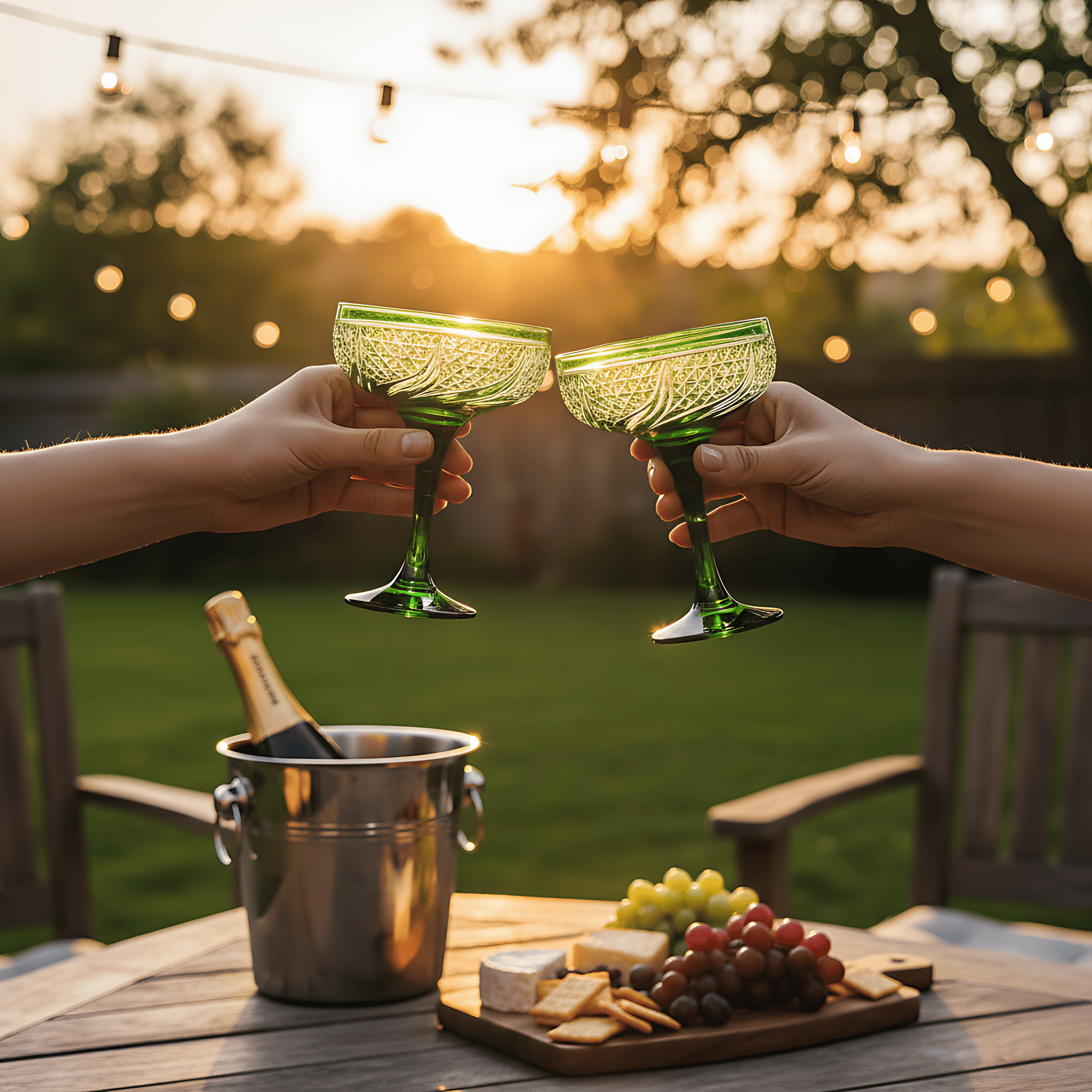 Aurora Champagne Coupe - Set Of 2 - Margerie Crystal USA