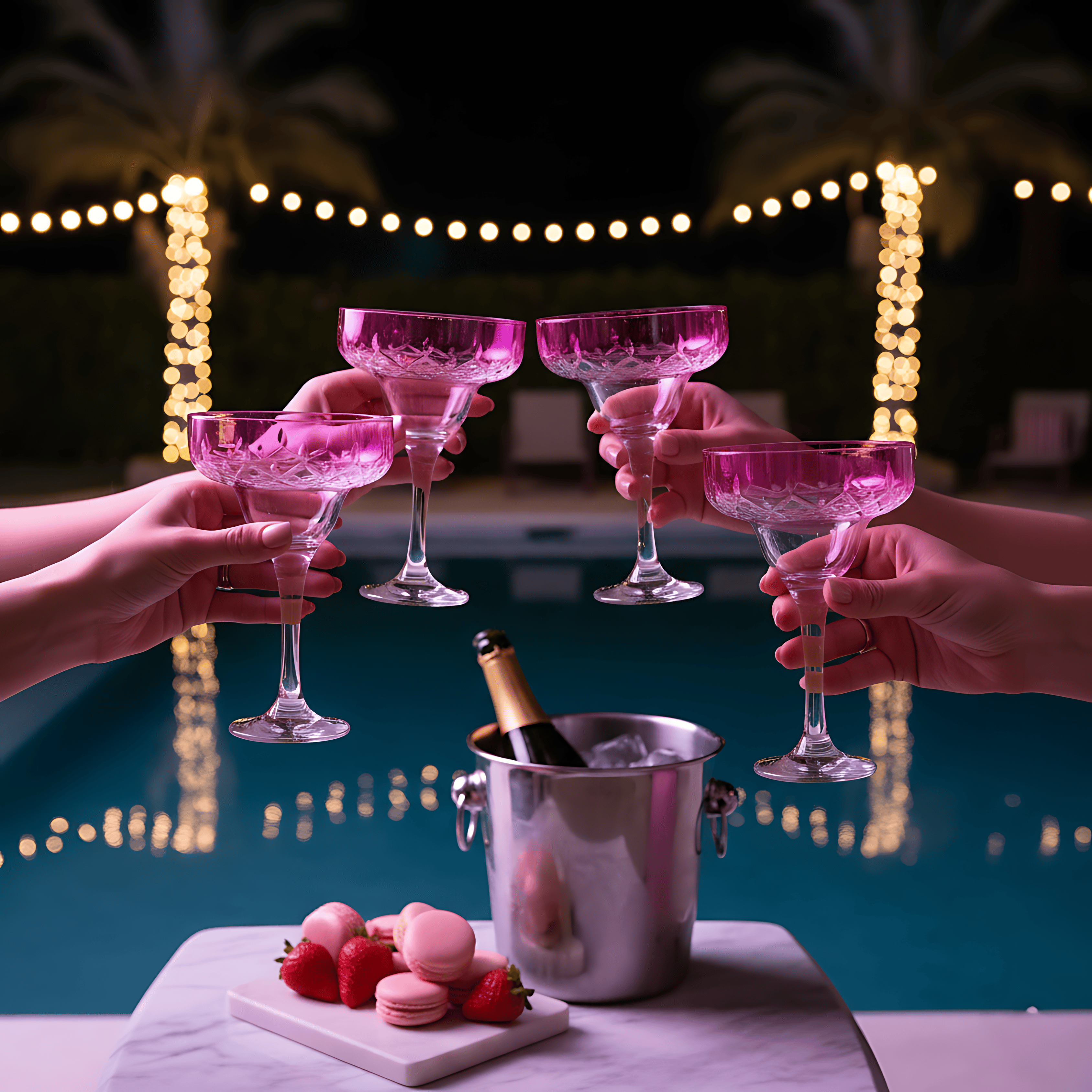 Aria Margarita Glass - Set Of 2 - Margerie Crystal USA