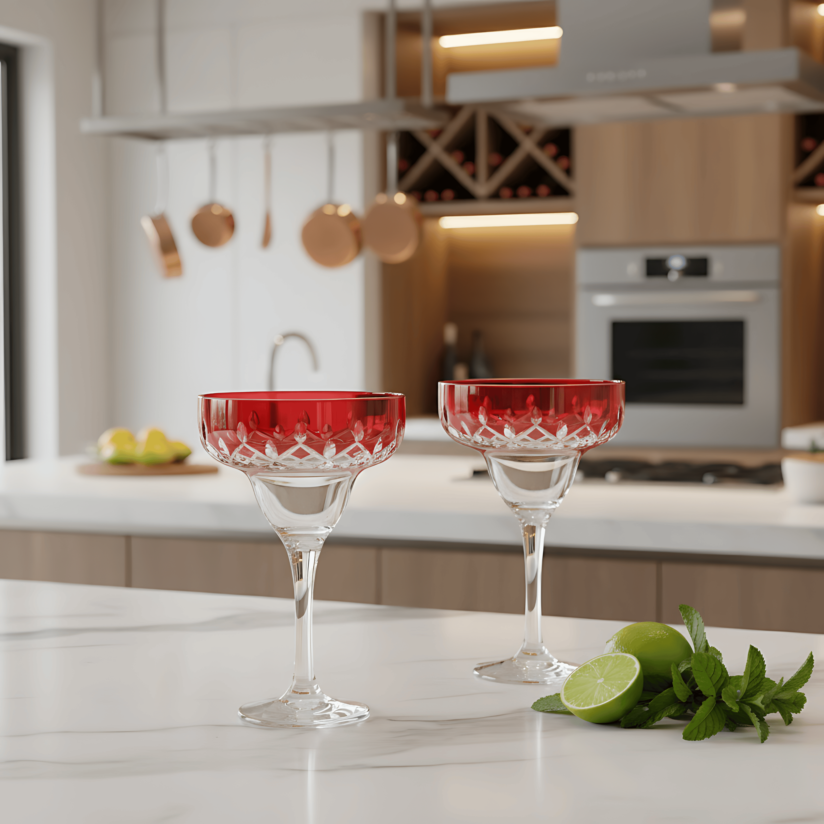 Aria Margarita Glass - Set Of 2 - Margerie Crystal USA