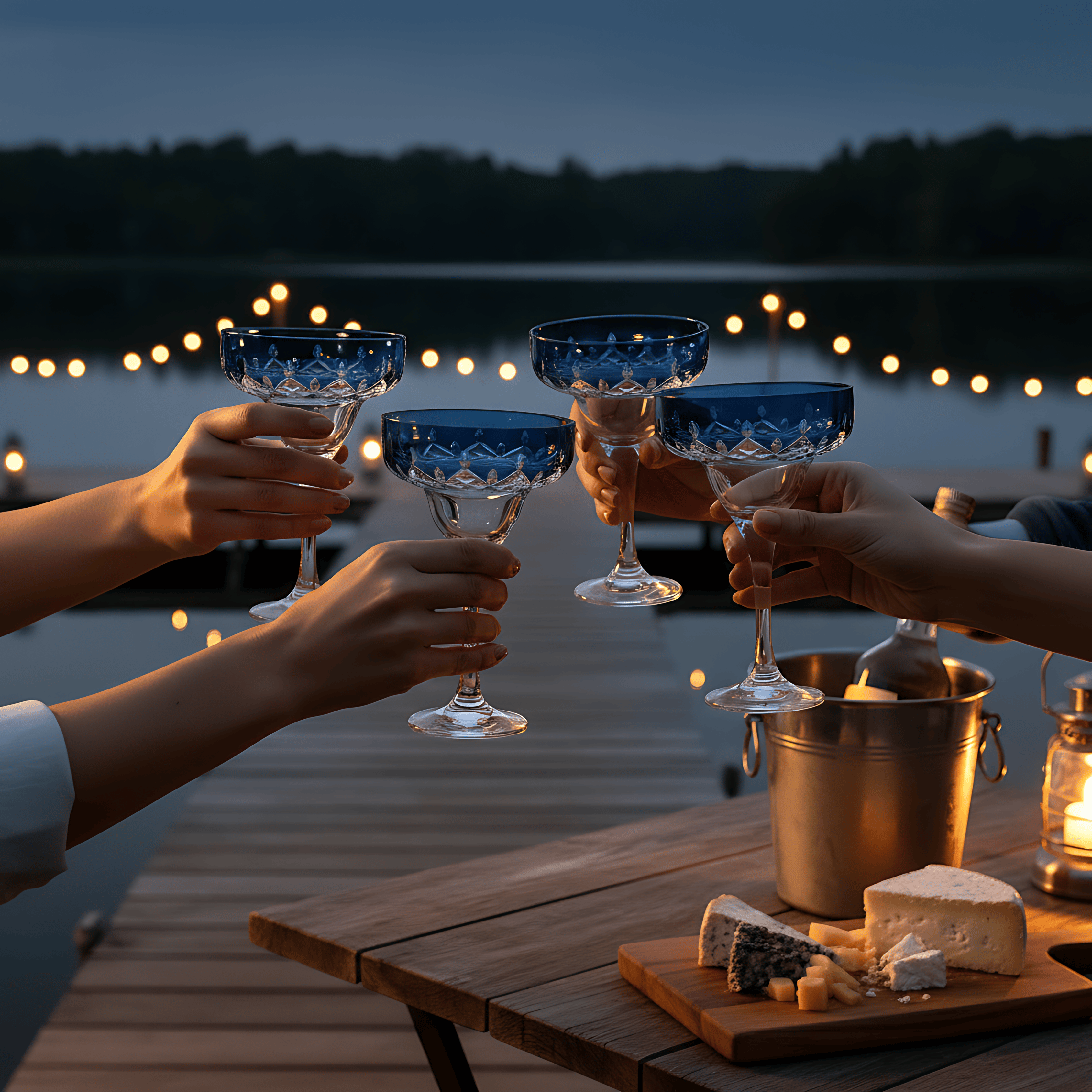 Aria Margarita Glass - Set Of 2 - Margerie Crystal USA