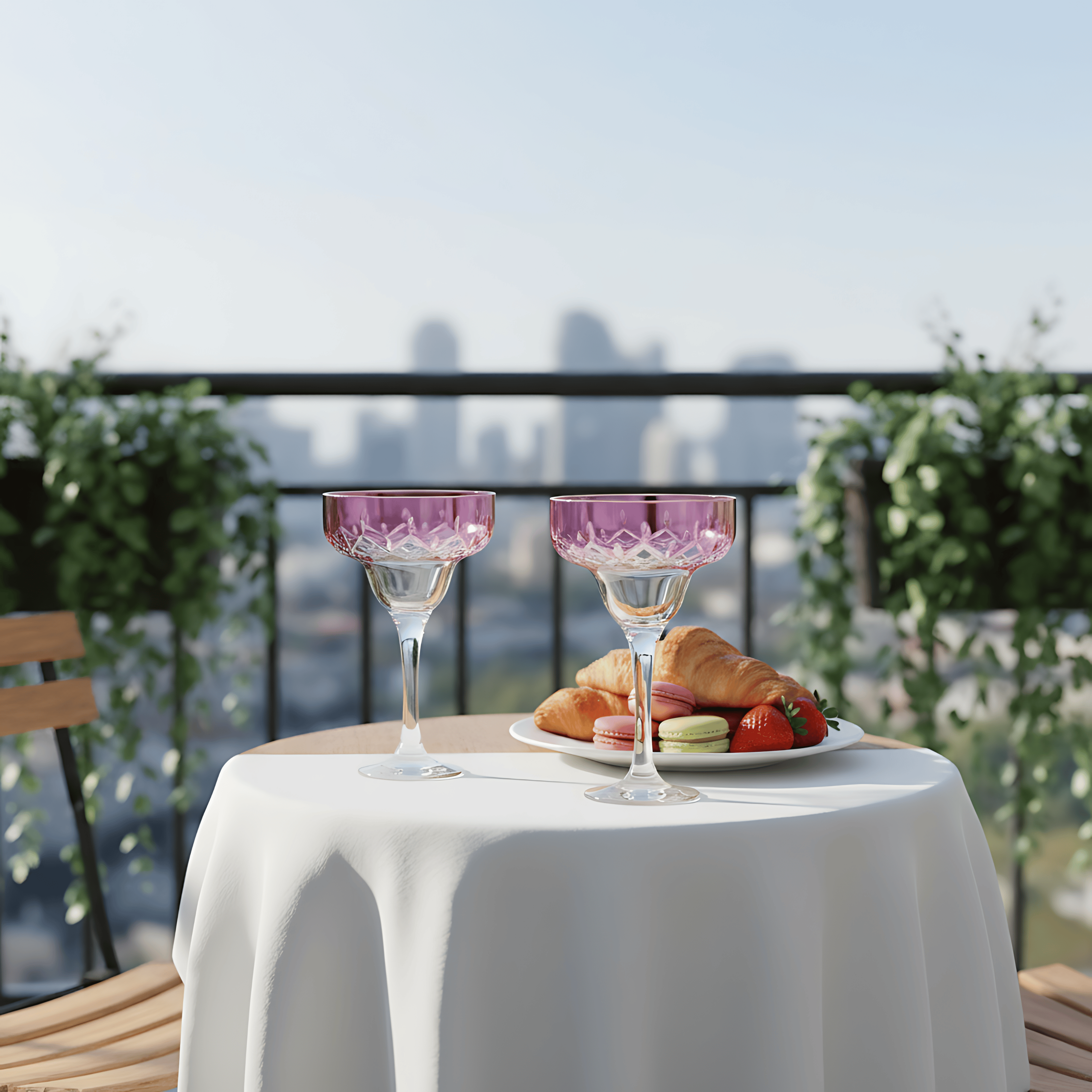 Aria Margarita Glass - Set Of 2 - Margerie Crystal USA