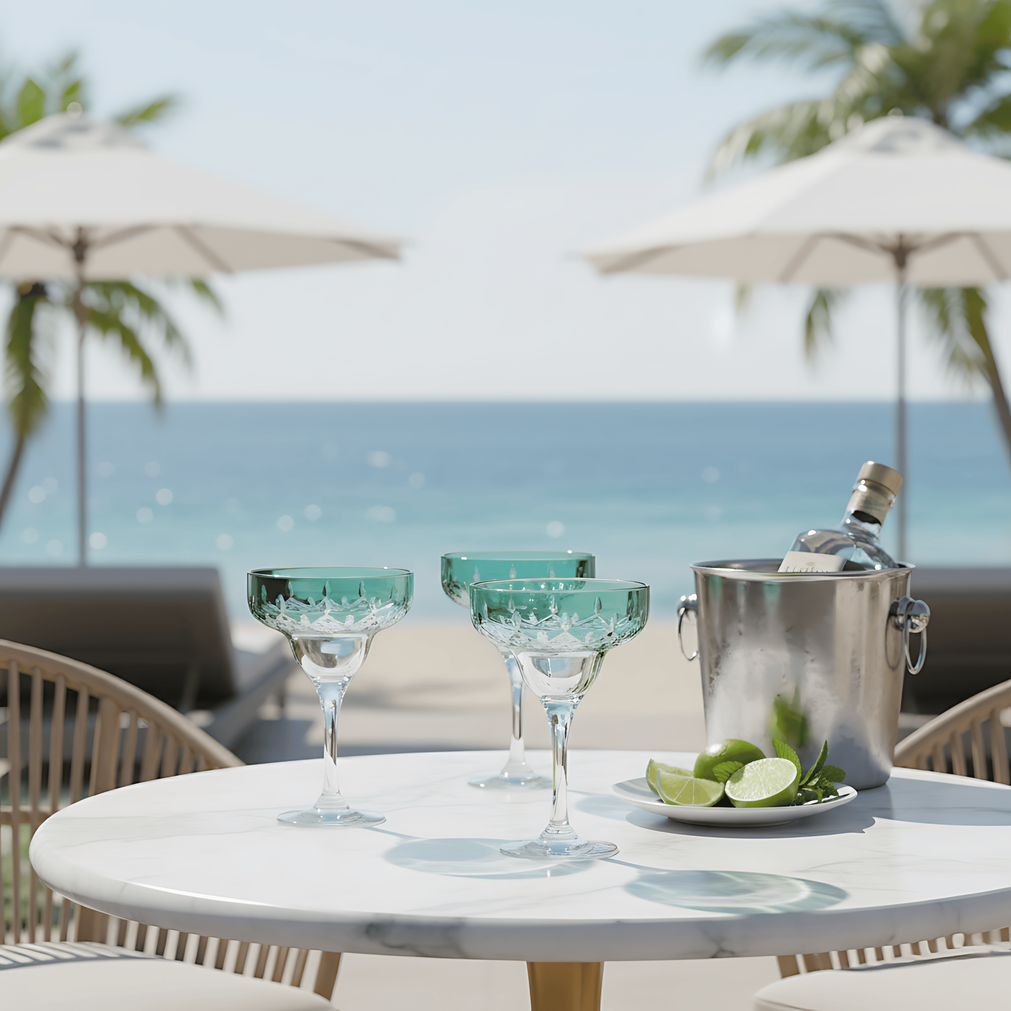 Aria Margarita Glass - Set Of 2 - Margerie Crystal USA