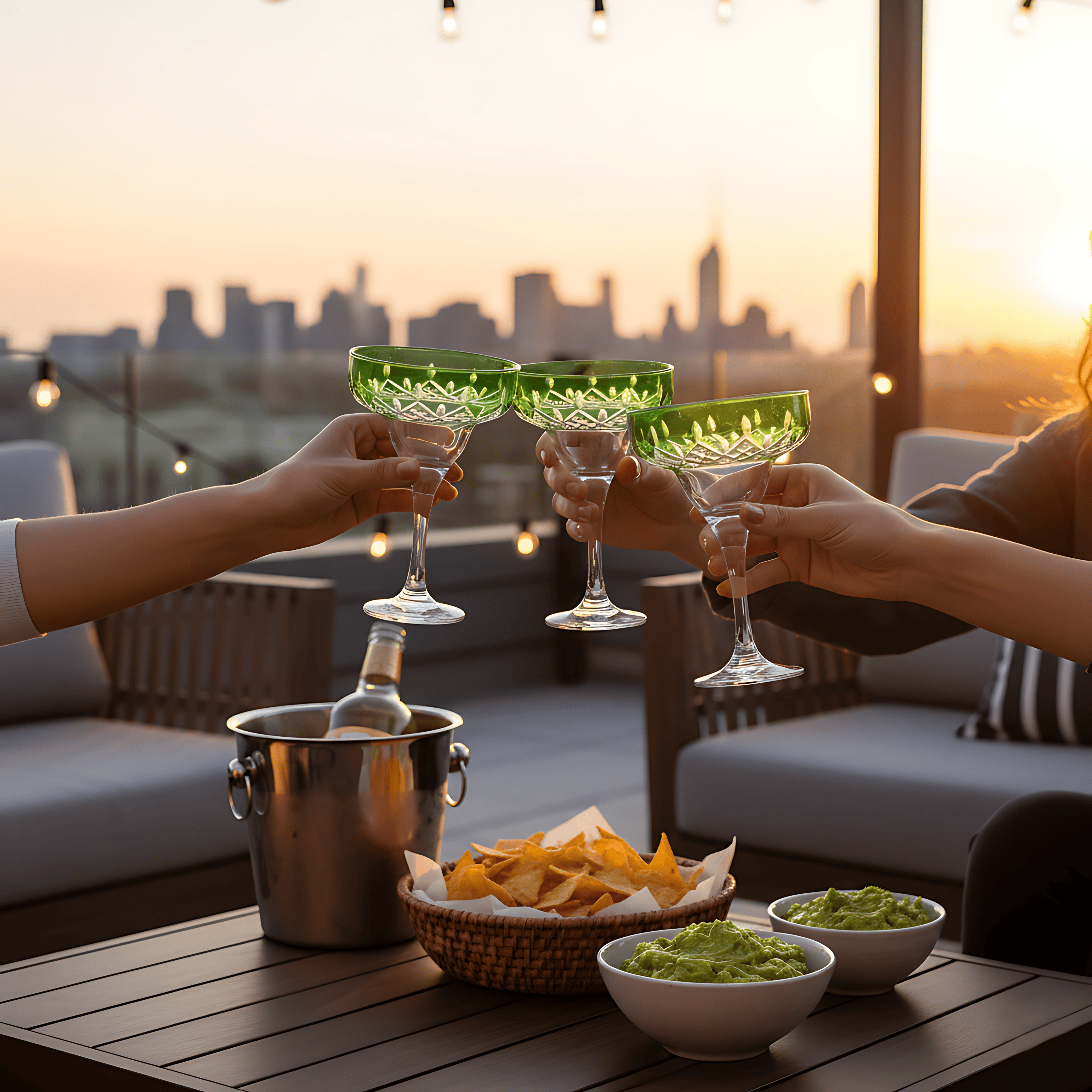 Aria Margarita Glass - Set Of 2 - Margerie Crystal USA