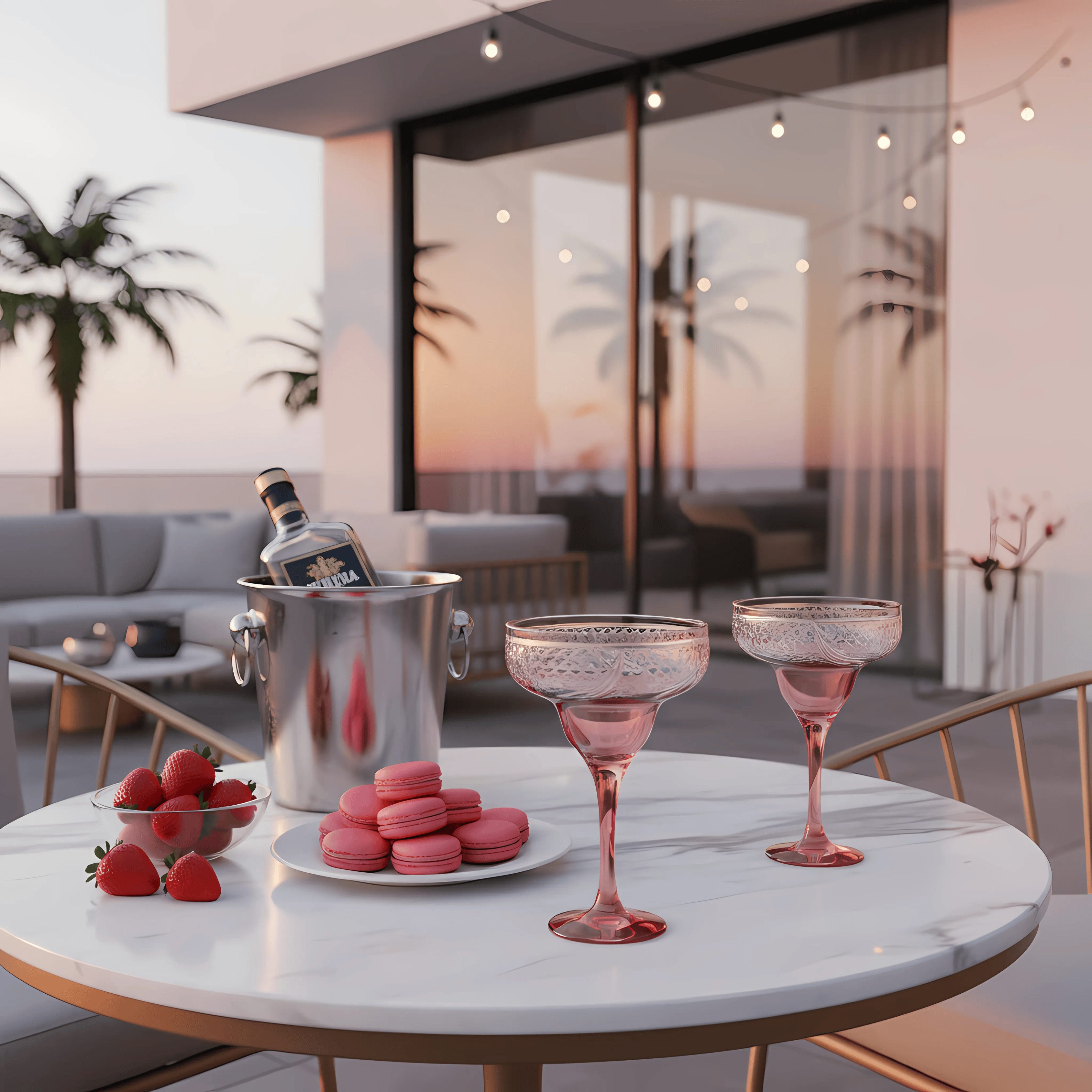 Aurora Margarita Glass - Set Of 2 - Margerie Crystal USA