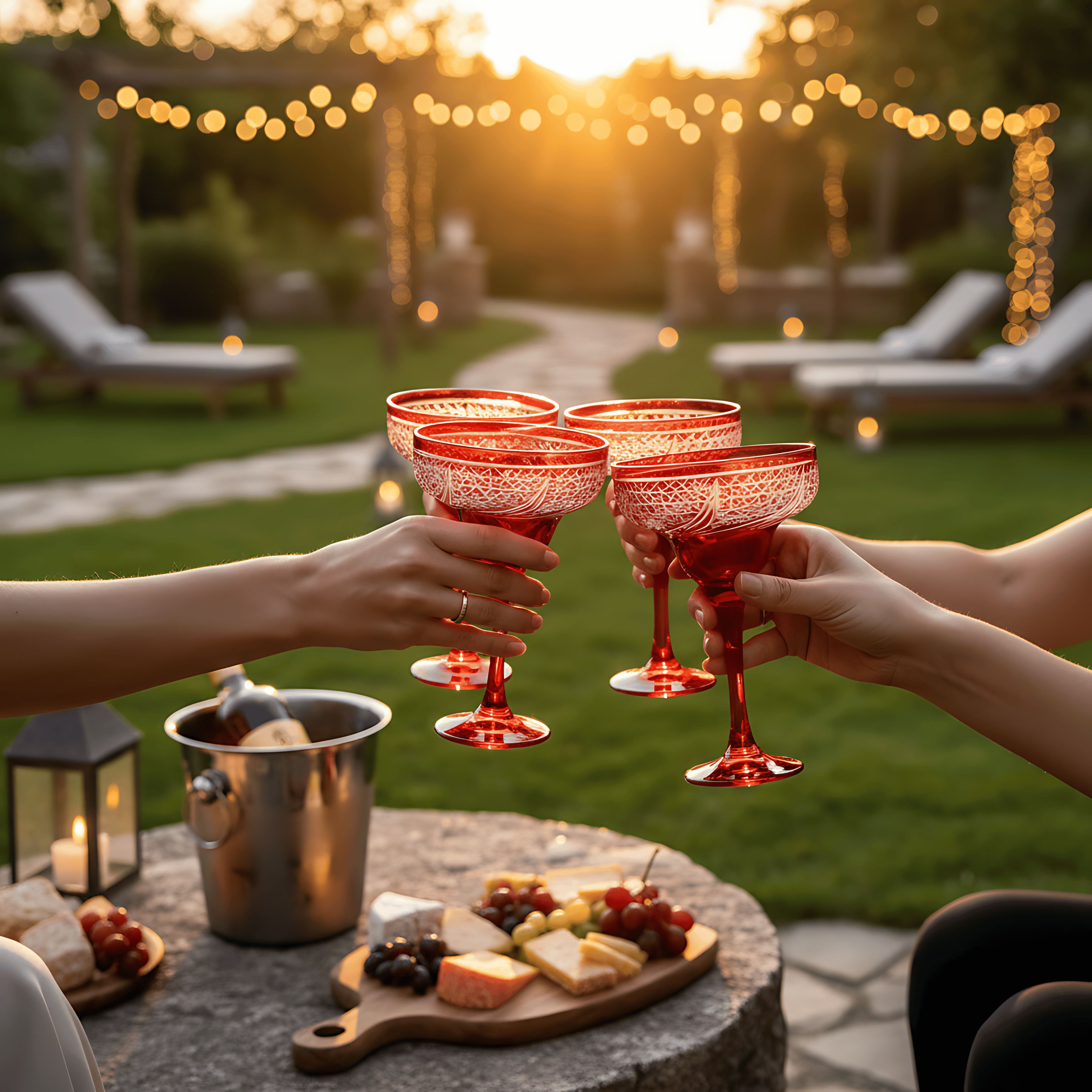 Aurora Margarita Glass - Set Of 2 - Margerie Crystal USA