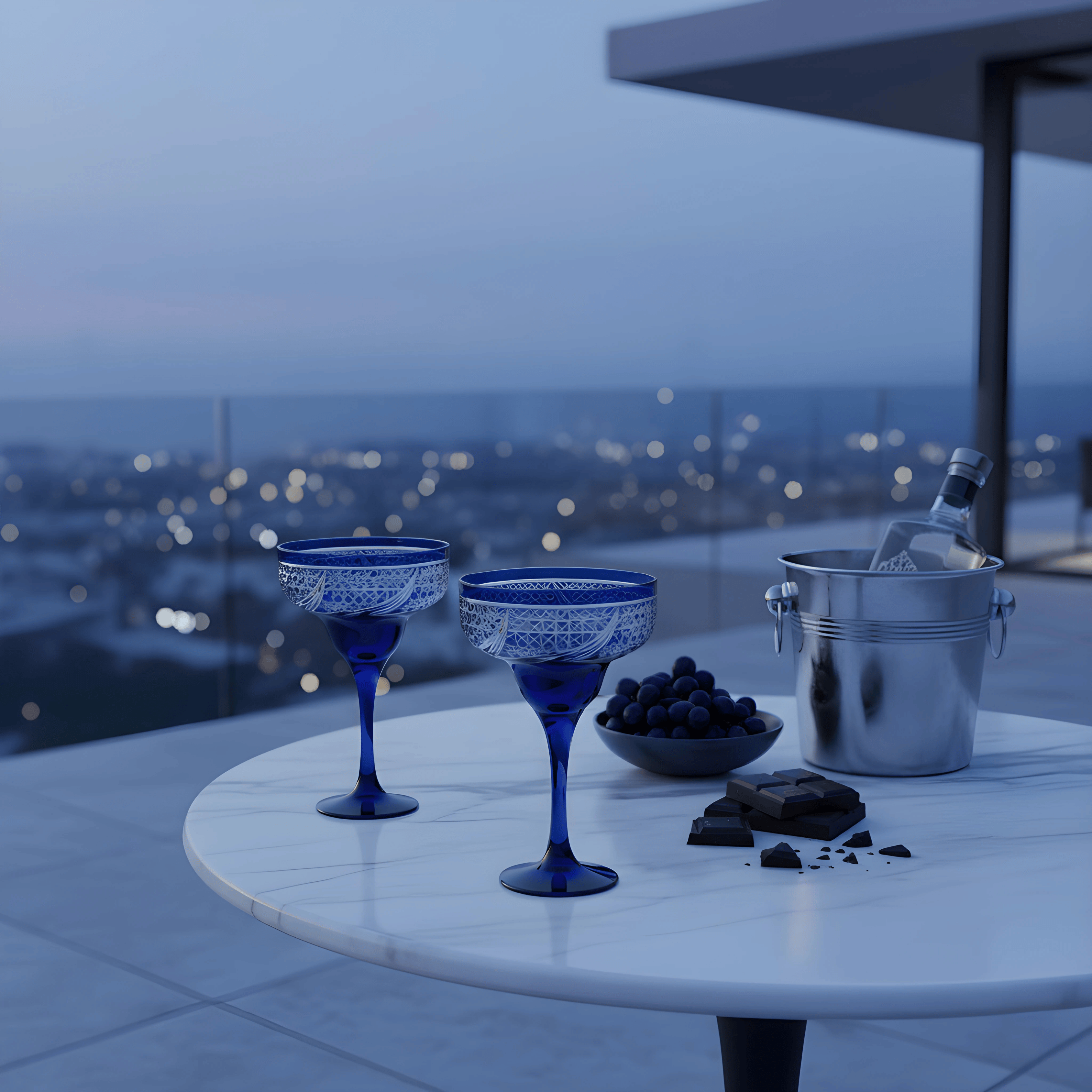 Aurora Margarita Glass - Set Of 2 - Margerie Crystal USA