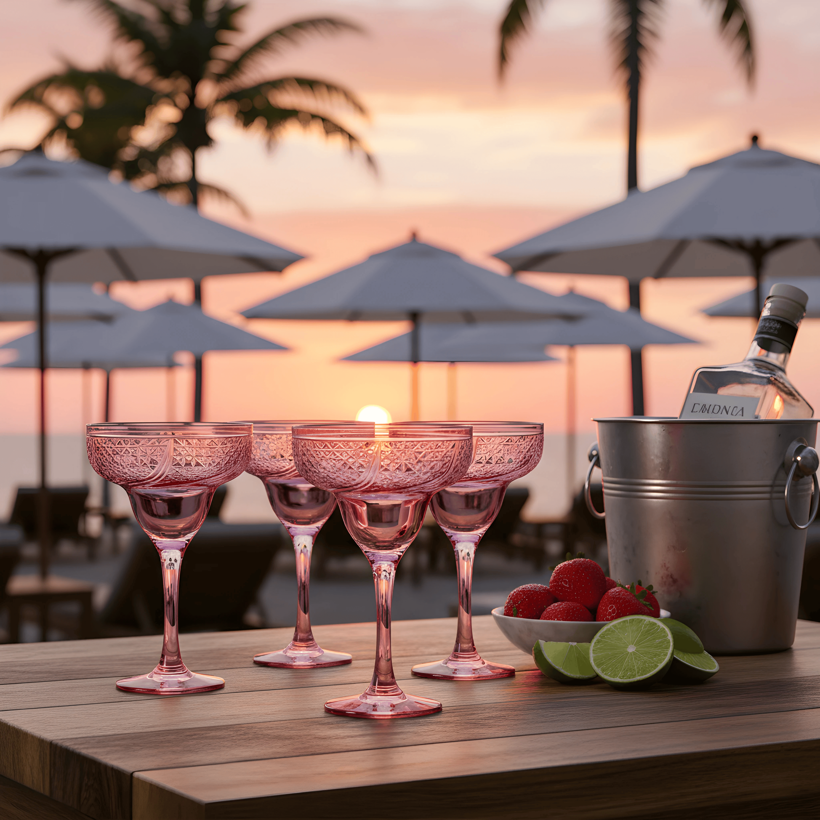 Aurora Margarita Glass - Set Of 2 - Margerie Crystal USA