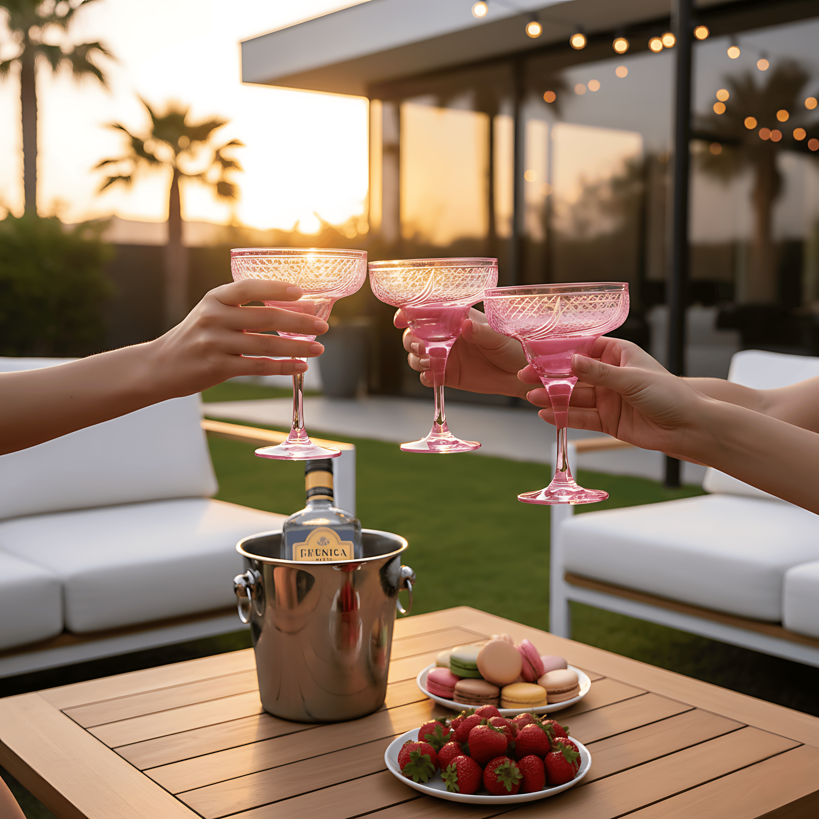 Aurora Margarita Glass - Set Of 2 - Margerie Crystal USA