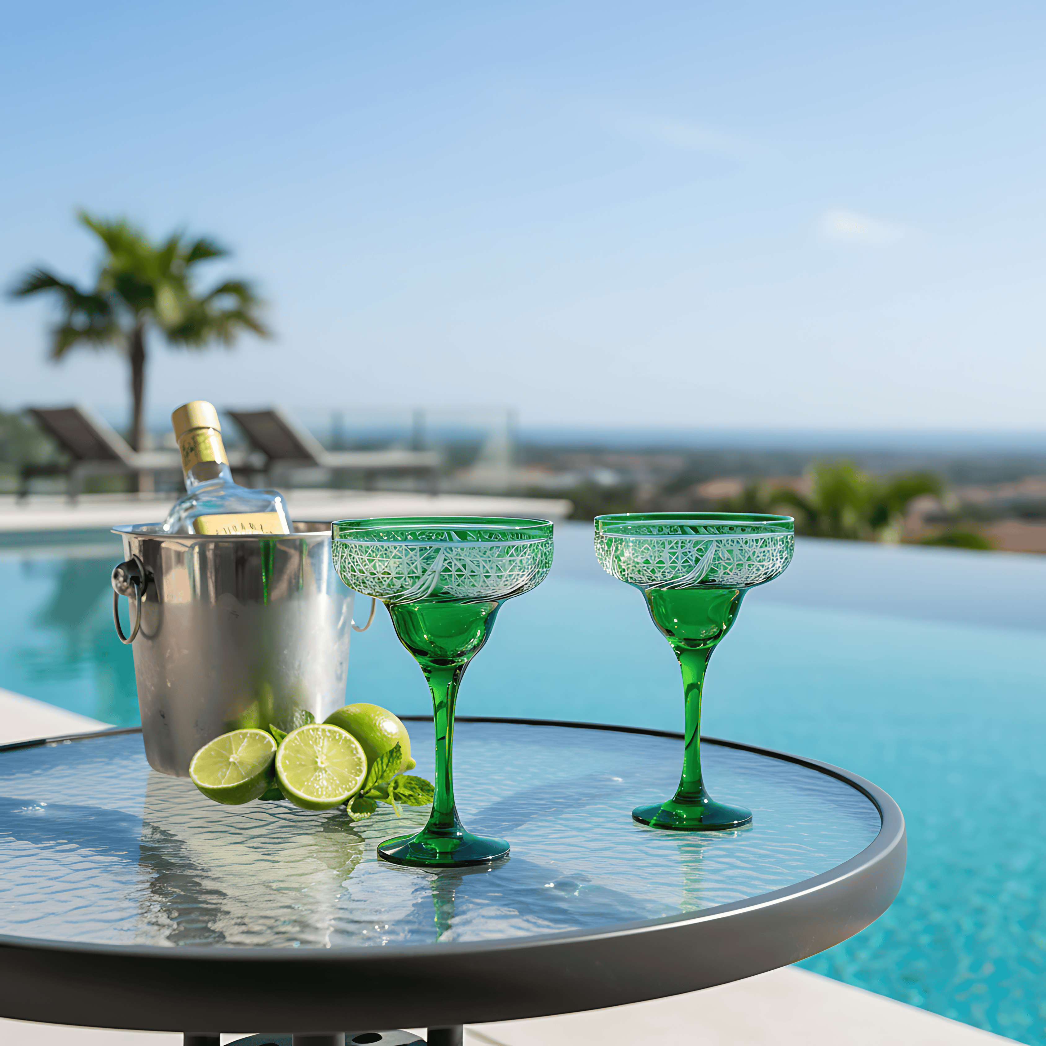 Aurora Margarita Glass - Set Of 2 - Margerie Crystal USA