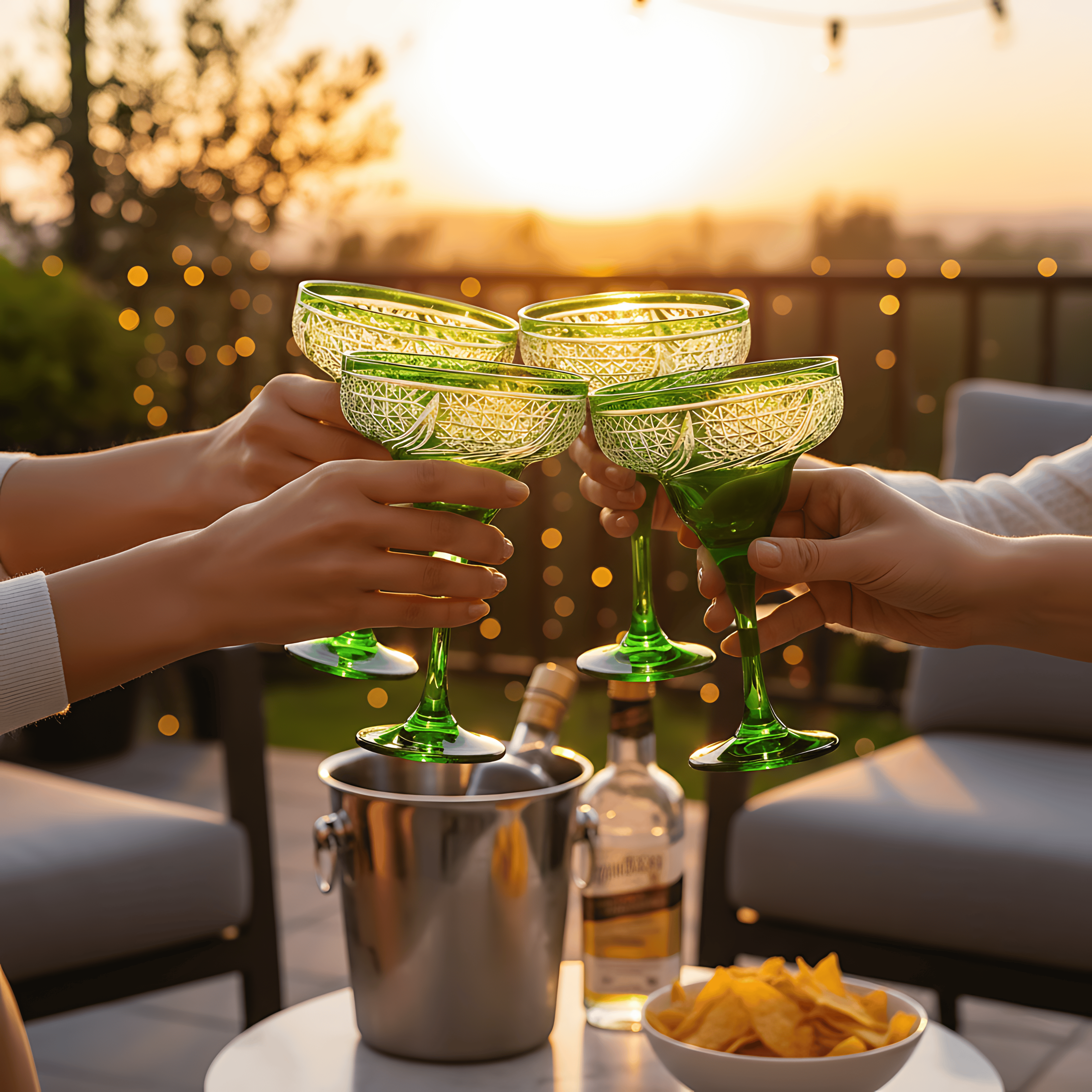 Aurora Margarita Glass - Set Of 2 - Margerie Crystal USA