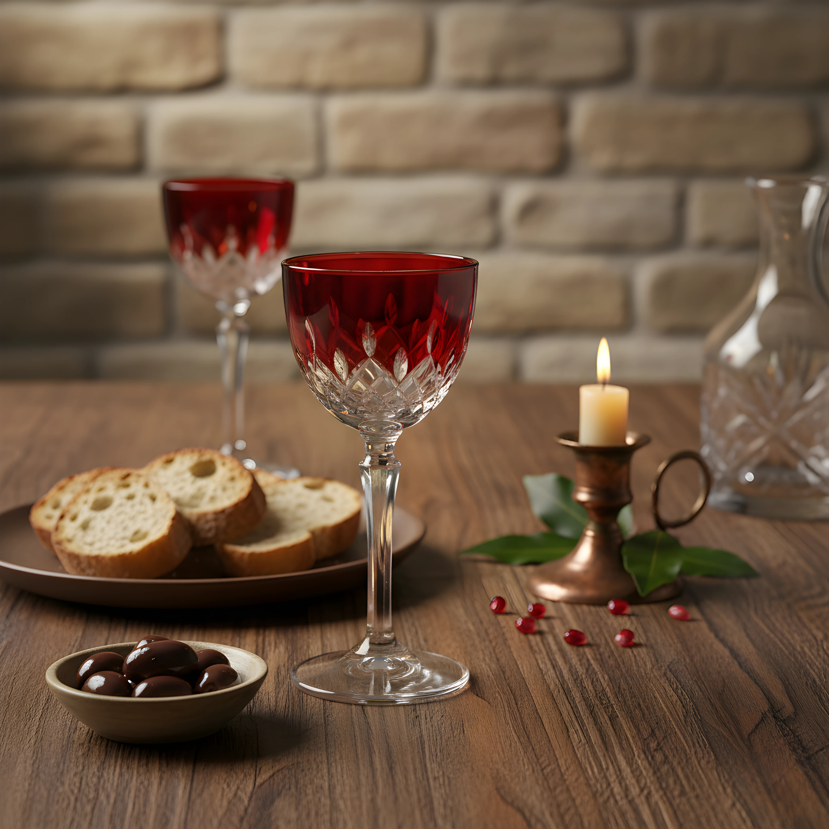 Aria Vintage Cut Crystal Cocktail Glasses - Set Of 2 - Margerie Crystal USA