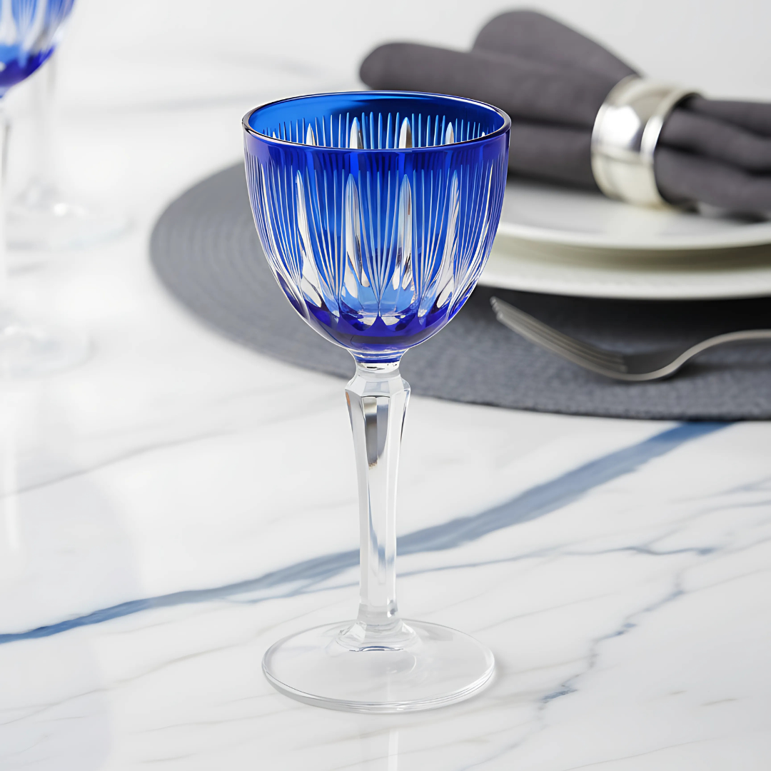 Grape Vintage Cut Crystal Cocktail Glasses - Set Of 2 - Margerie Crystal USA