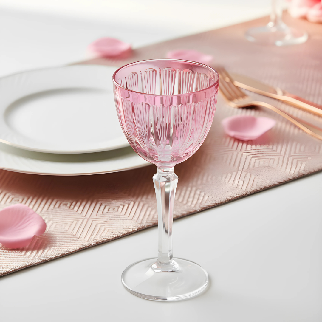 Grape Vintage Cut Crystal Cocktail Glasses - Set Of 2 - Margerie Crystal USA