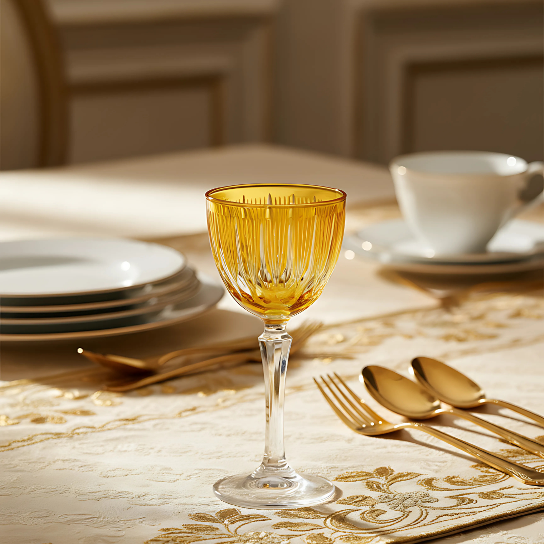 Grape Vintage Cut Crystal Cocktail Glasses - Set Of 2 - Margerie Crystal USA