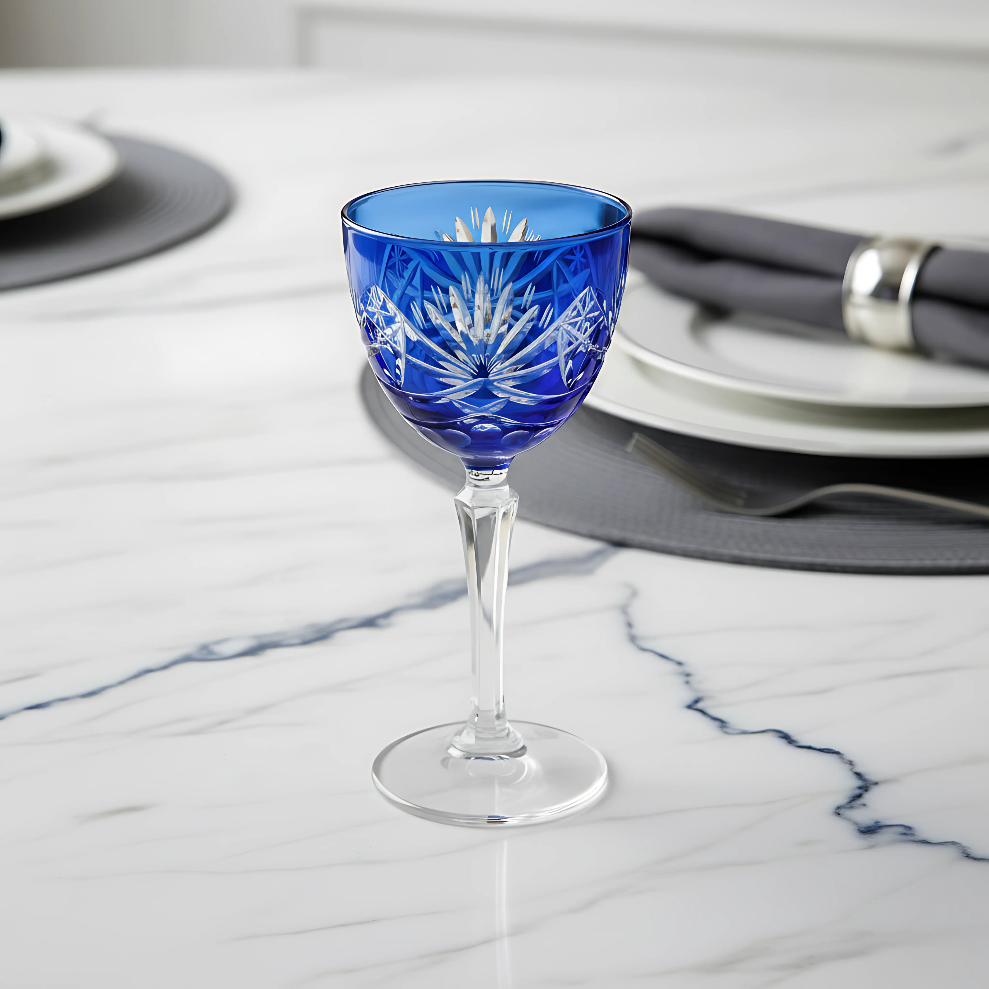 Vintage Cut Crystal Cocktail Glasses - Set Of 2 - Margerie Crystal USA