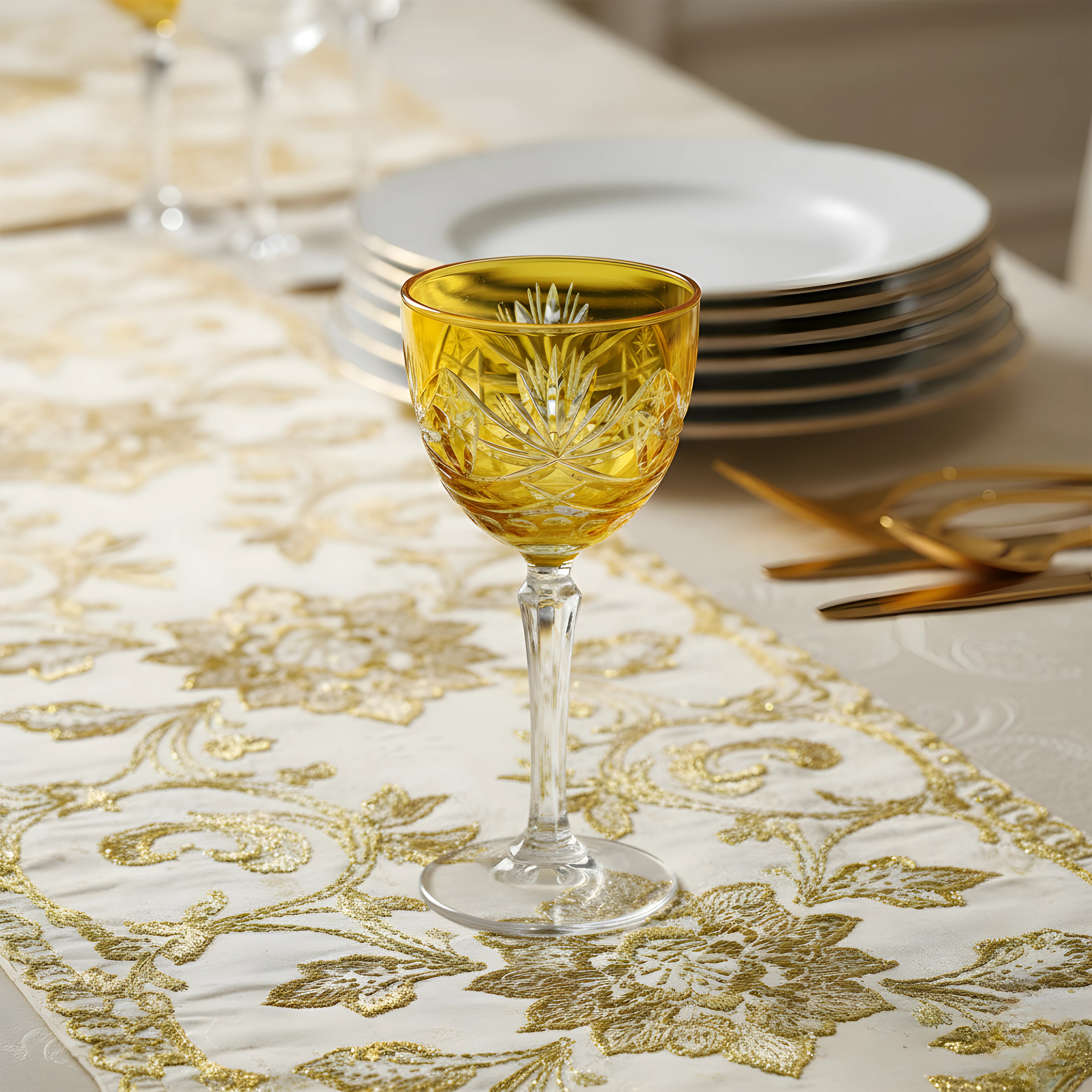 Vintage Cut Crystal Cocktail Glasses - Set Of 2 - Margerie Crystal USA