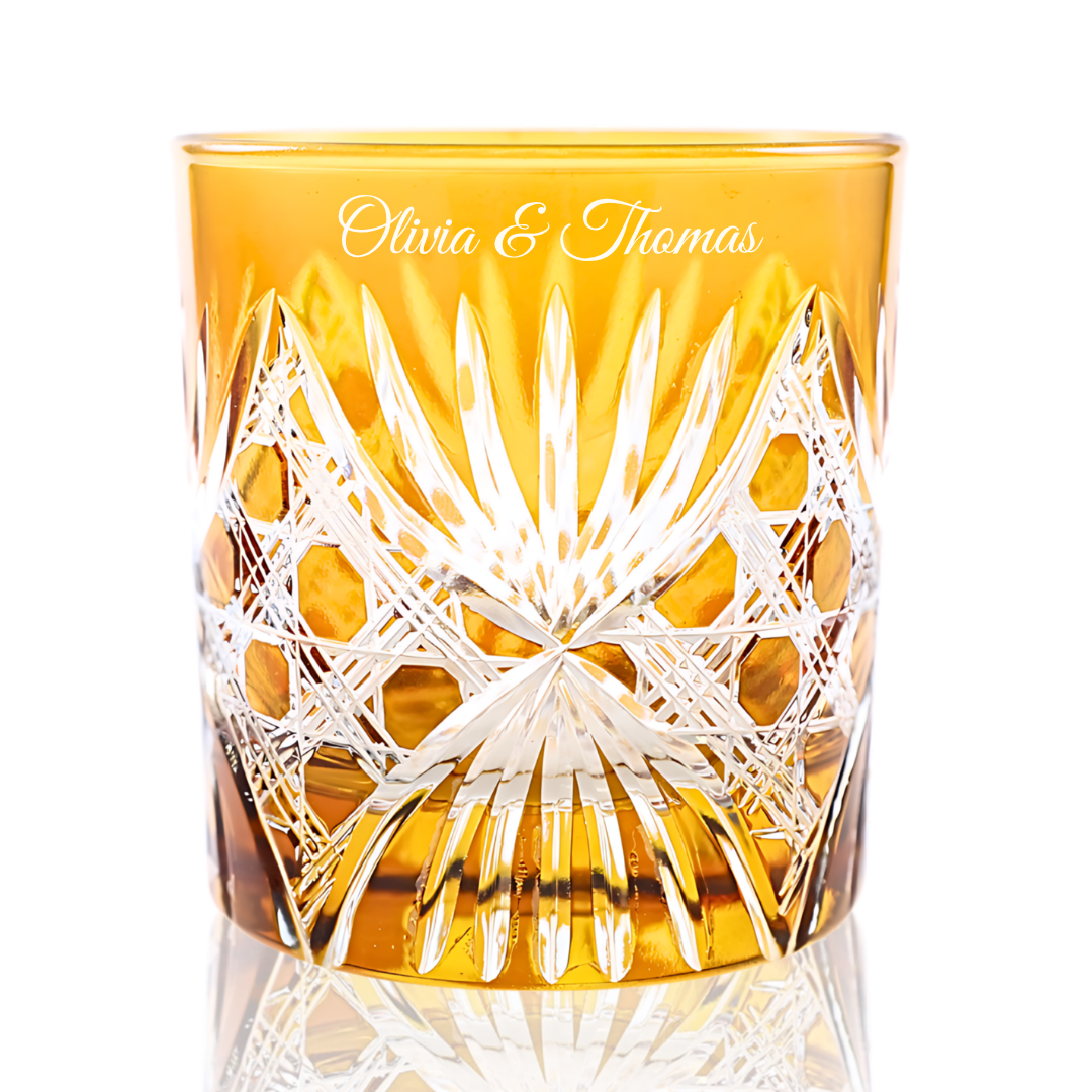 Éclat Old Fashioned Whiskey Glass Personalized - Laser Engraved - Margerie Crystal USA