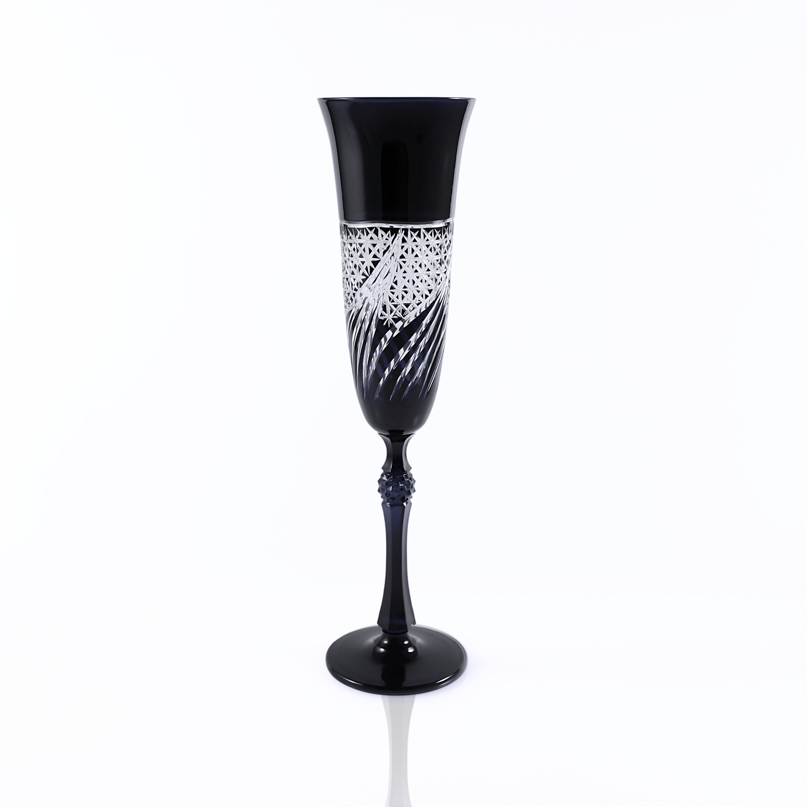 Aurora Champagne Flute - Set Of 2 - Margerie Crystal USA
