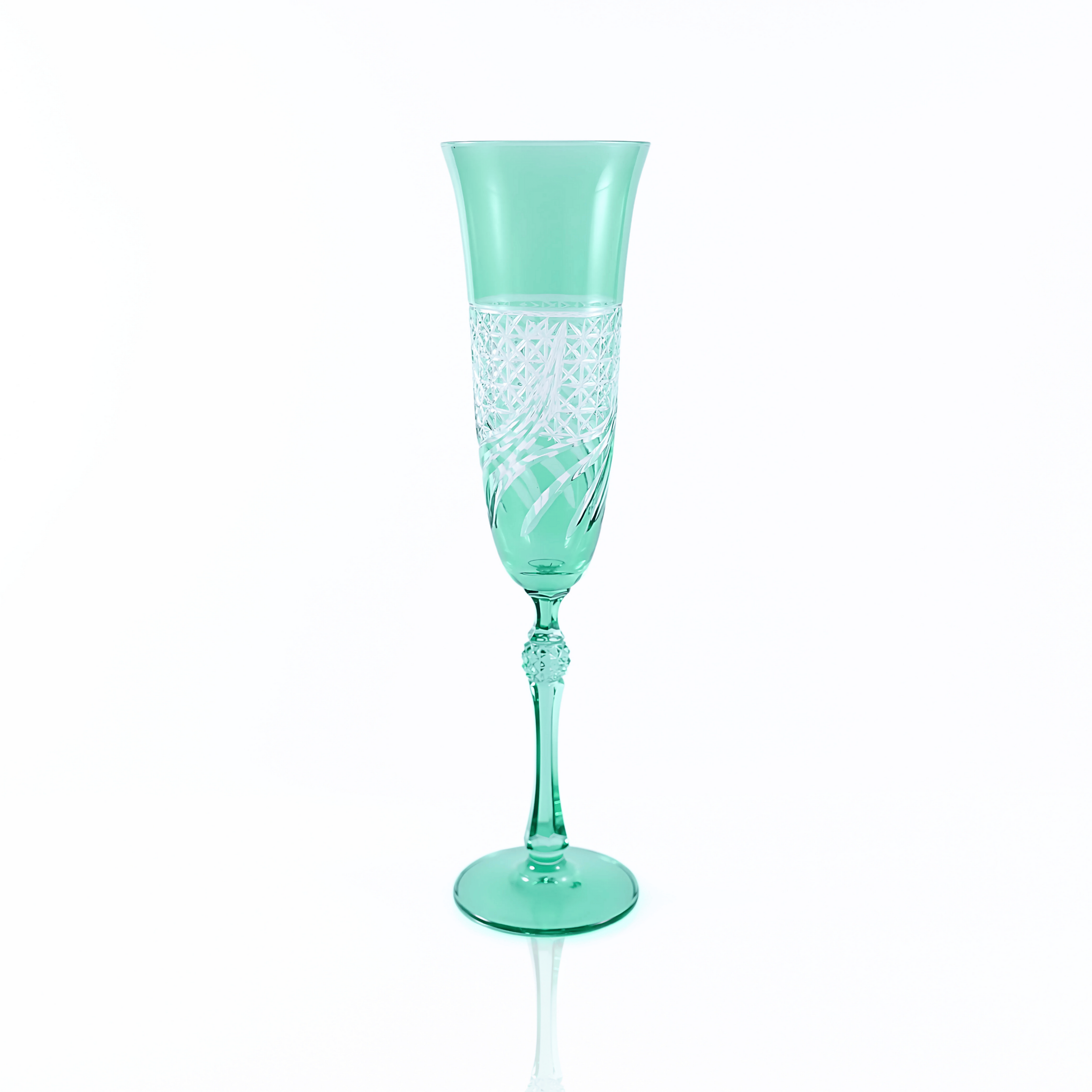 Aurora Champagne Flute - Set Of 2 - Margerie Crystal USA