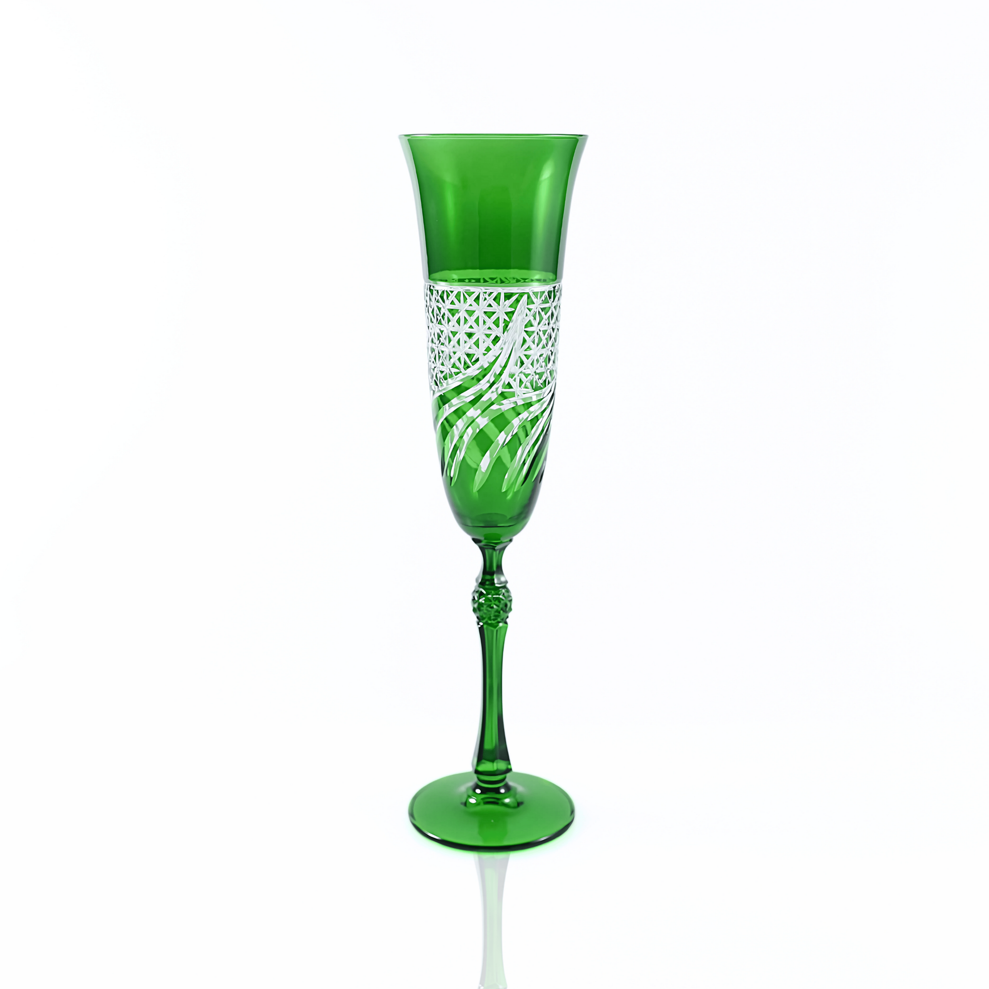Aurora Champagne Flute - Set Of 2 - Margerie Crystal USA