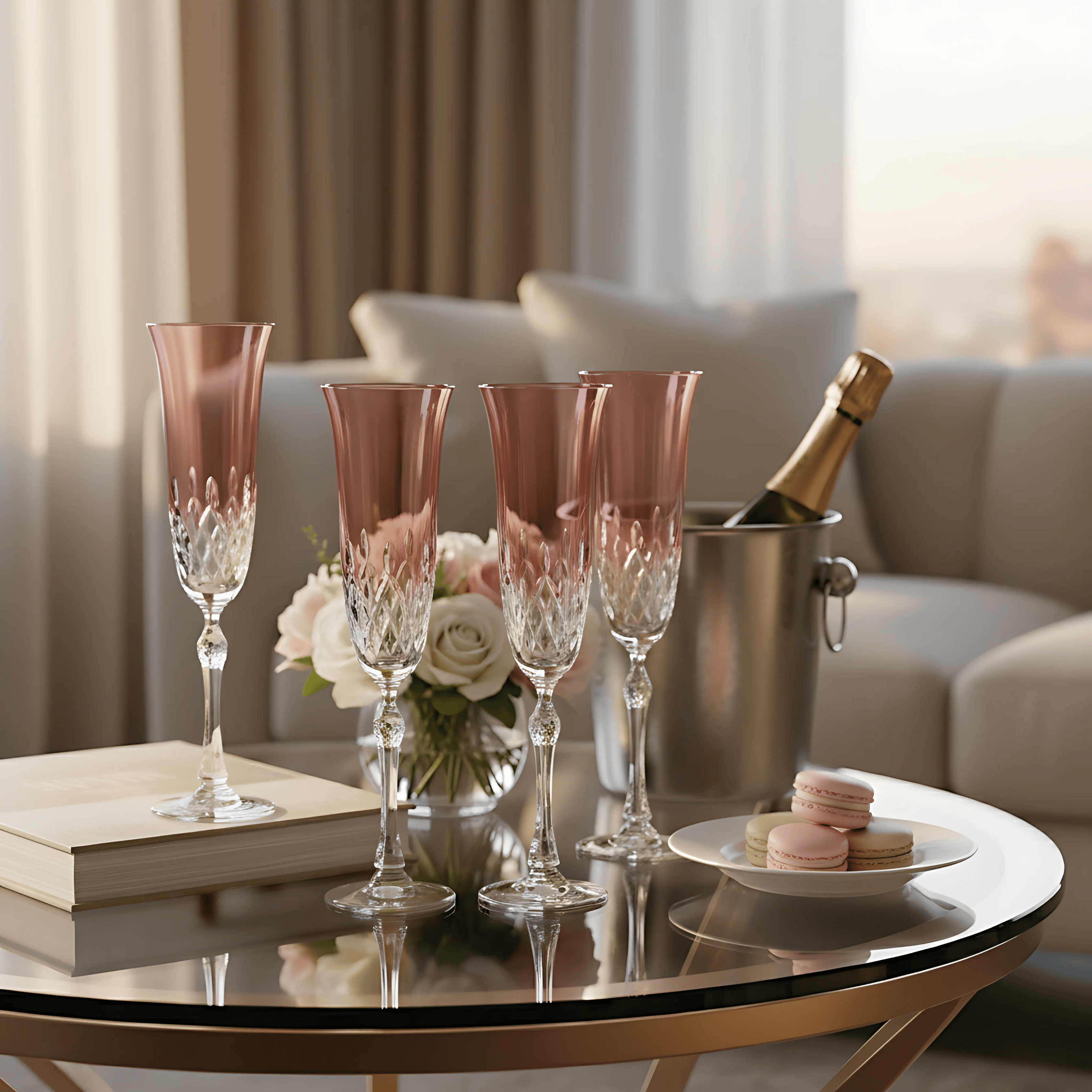 Aria Champagne Flute - Set Of 2 - Margerie Crystal USA