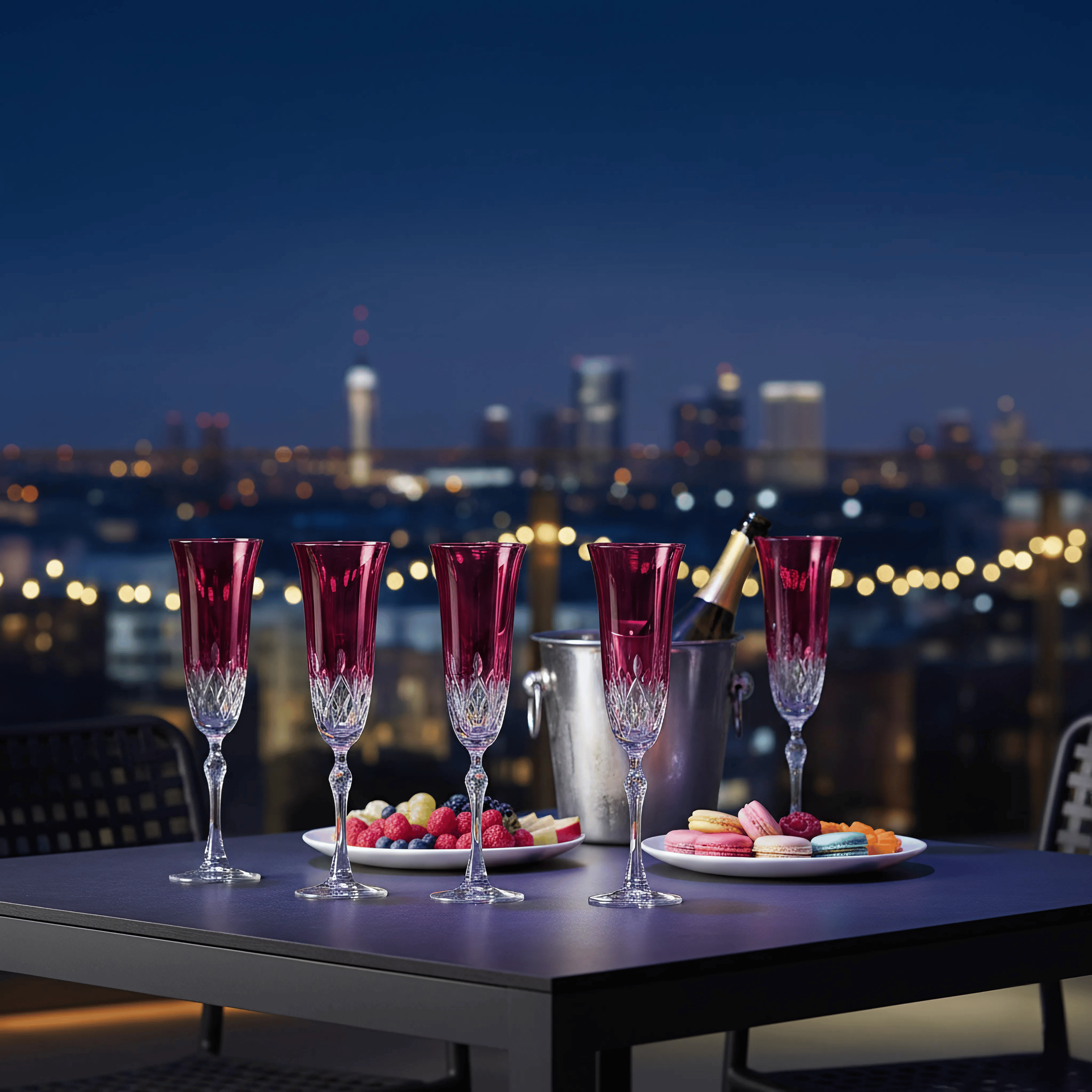 Aria Champagne Flute - Set Of 2 - Margerie Crystal USA