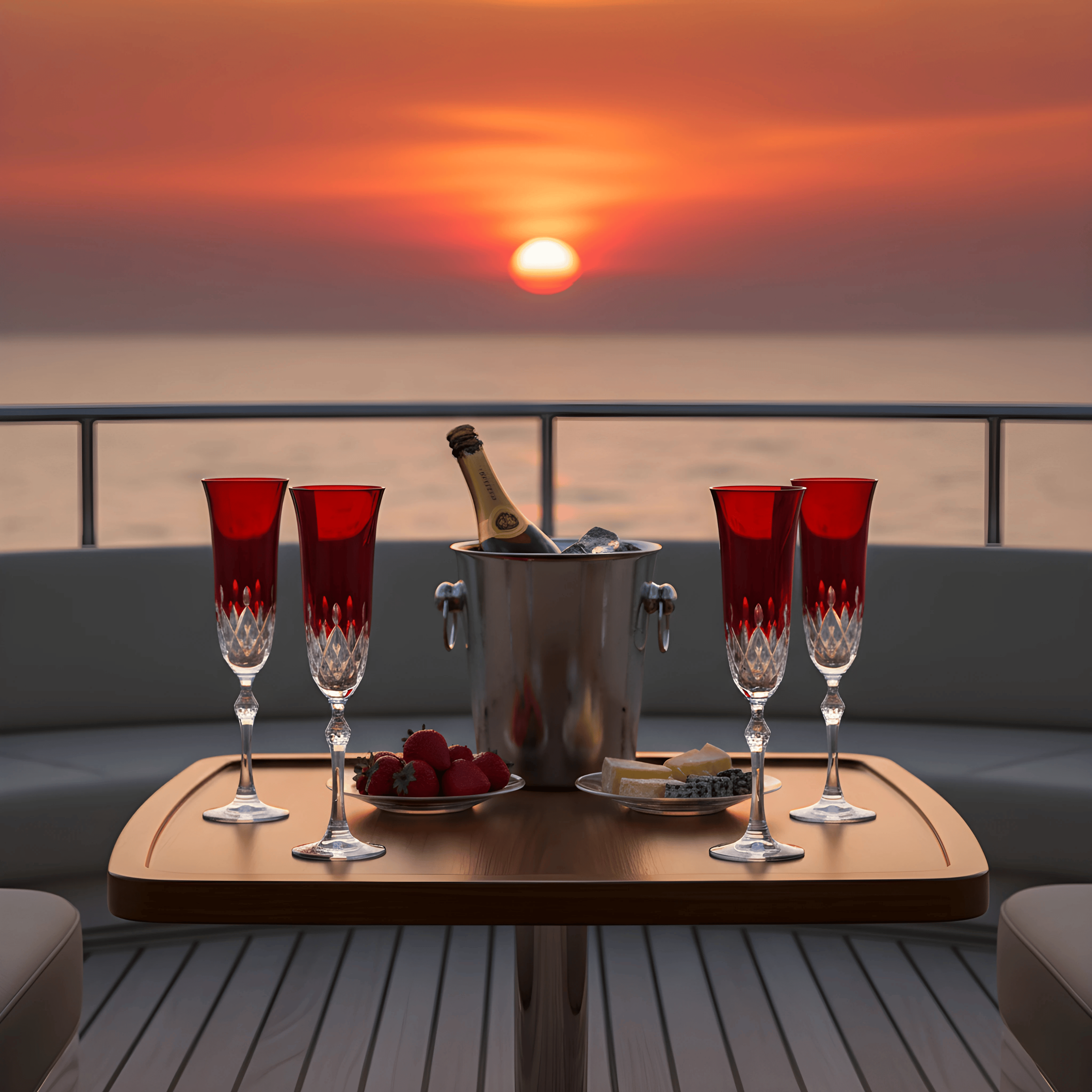 Aria Champagne Flute - Set Of 2 - Margerie Crystal USA