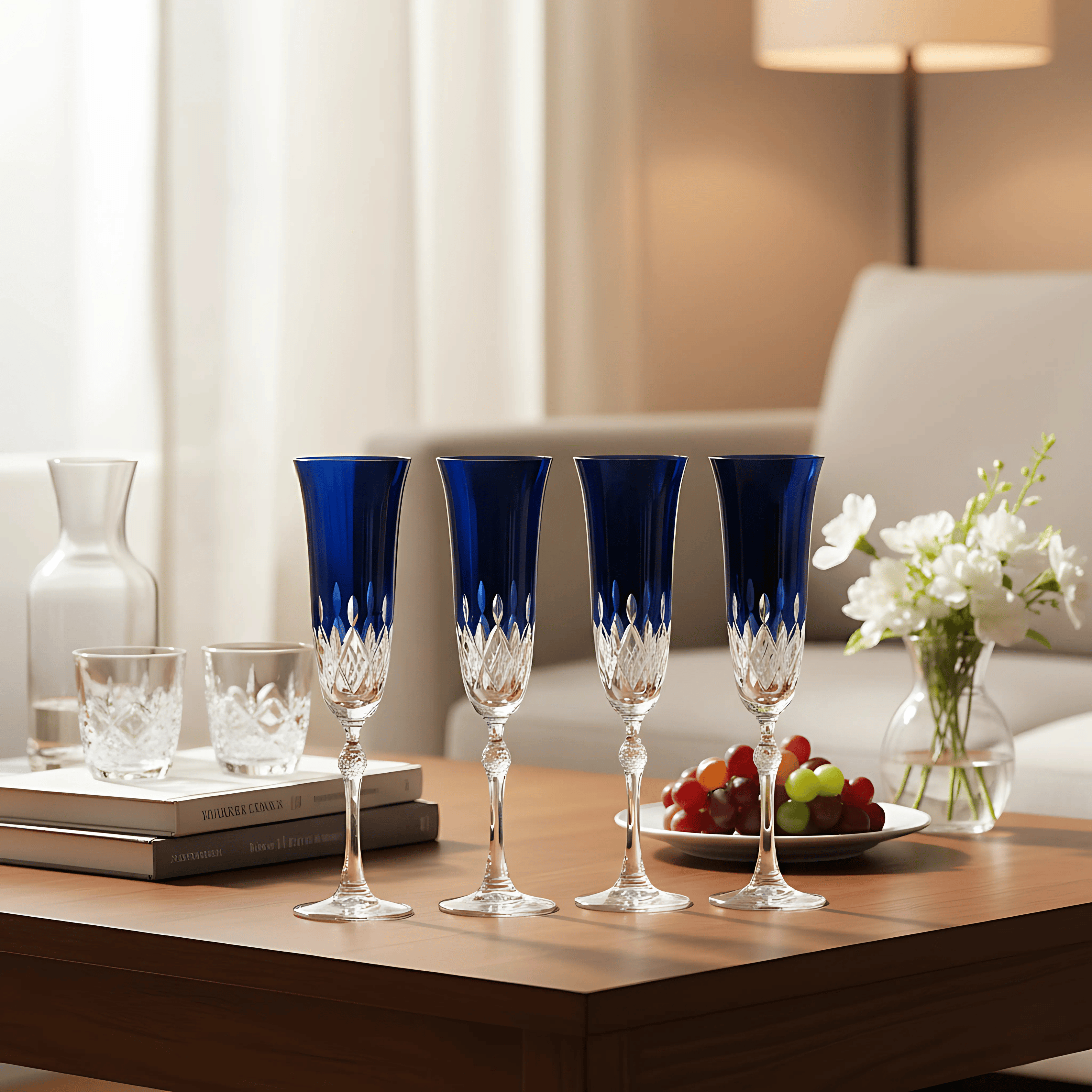 Aria Champagne Flute - Set Of 2 - Margerie Crystal USA