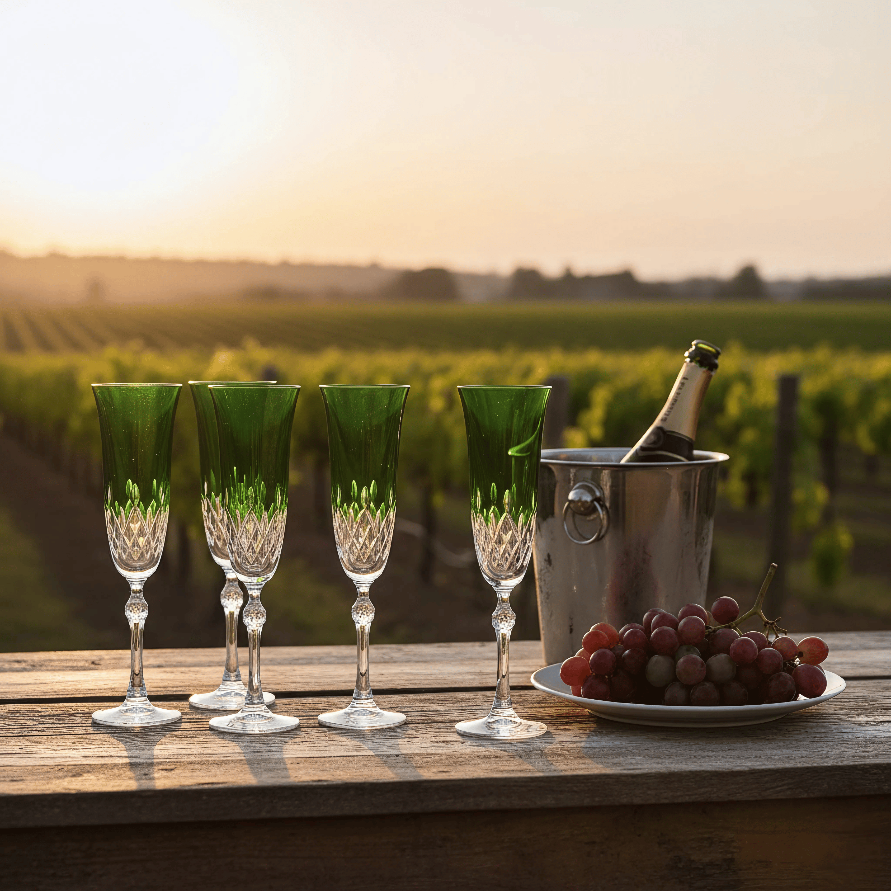 Aria Champagne Flute - Set Of 2 - Margerie Crystal USA