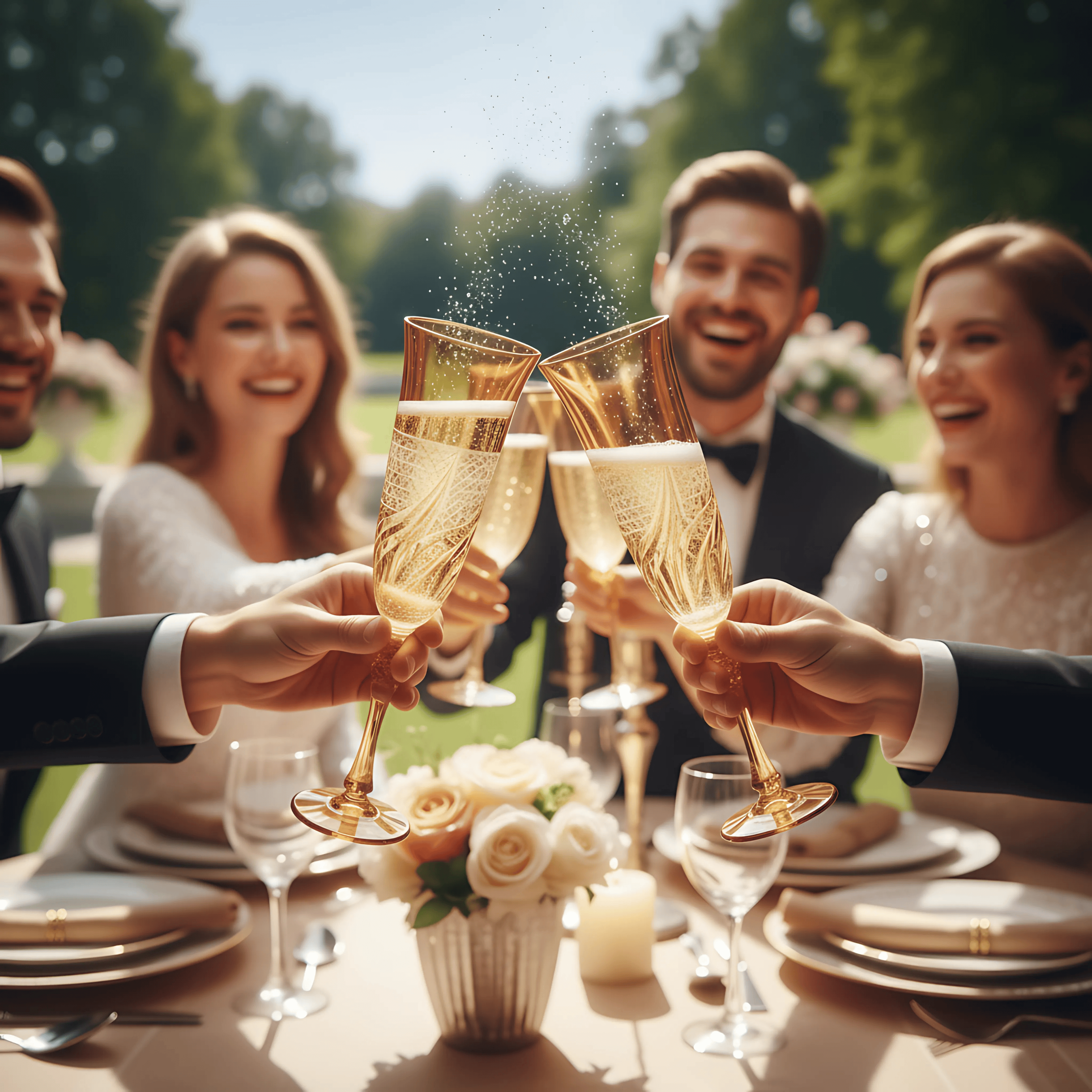 Aurora Champagne Flute - Set Of 2 - Margerie Crystal USA