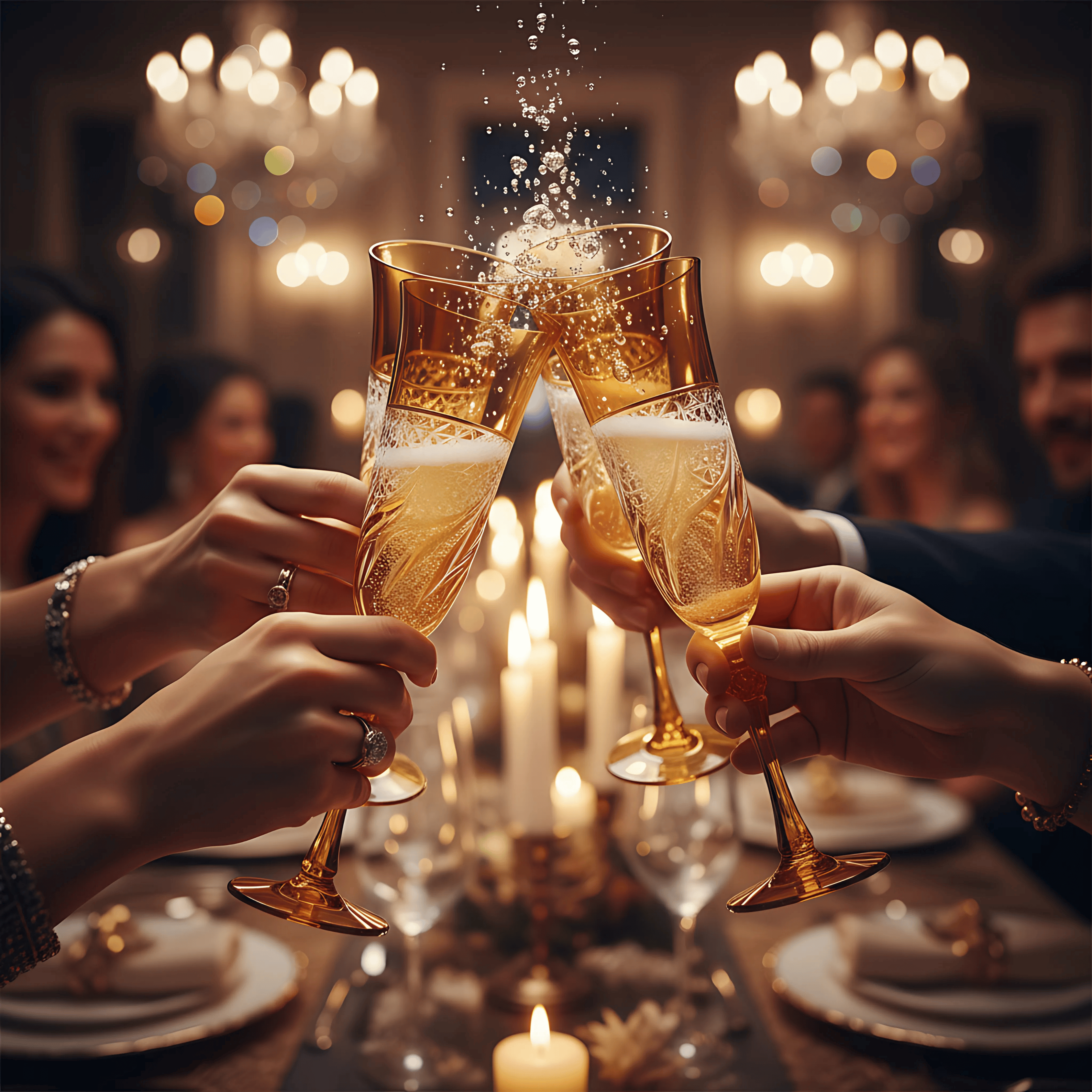 Aurora Champagne Flute - Set Of 2 - Margerie Crystal USA