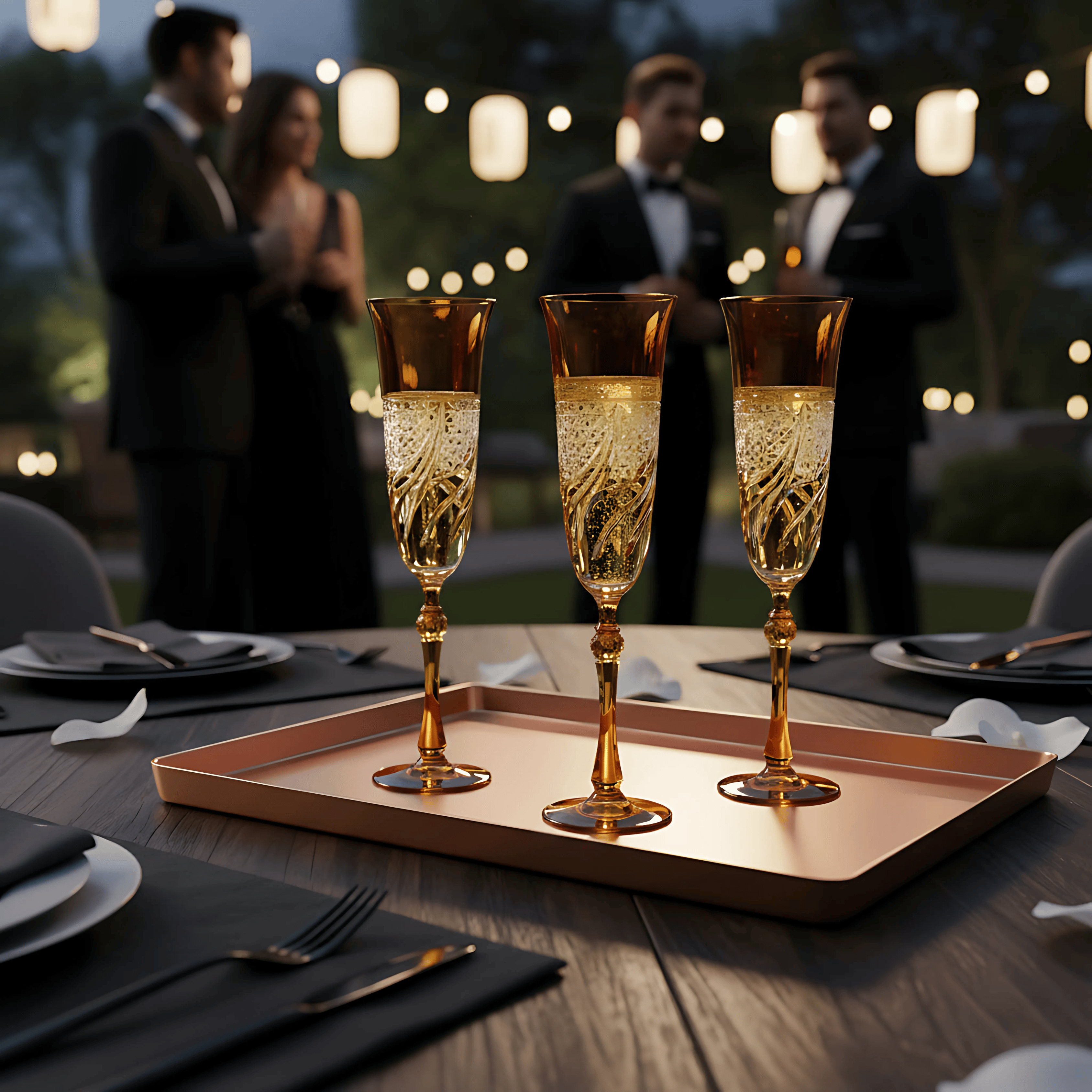 Aurora Champagne Flute - Set Of 2 - Margerie Crystal USA