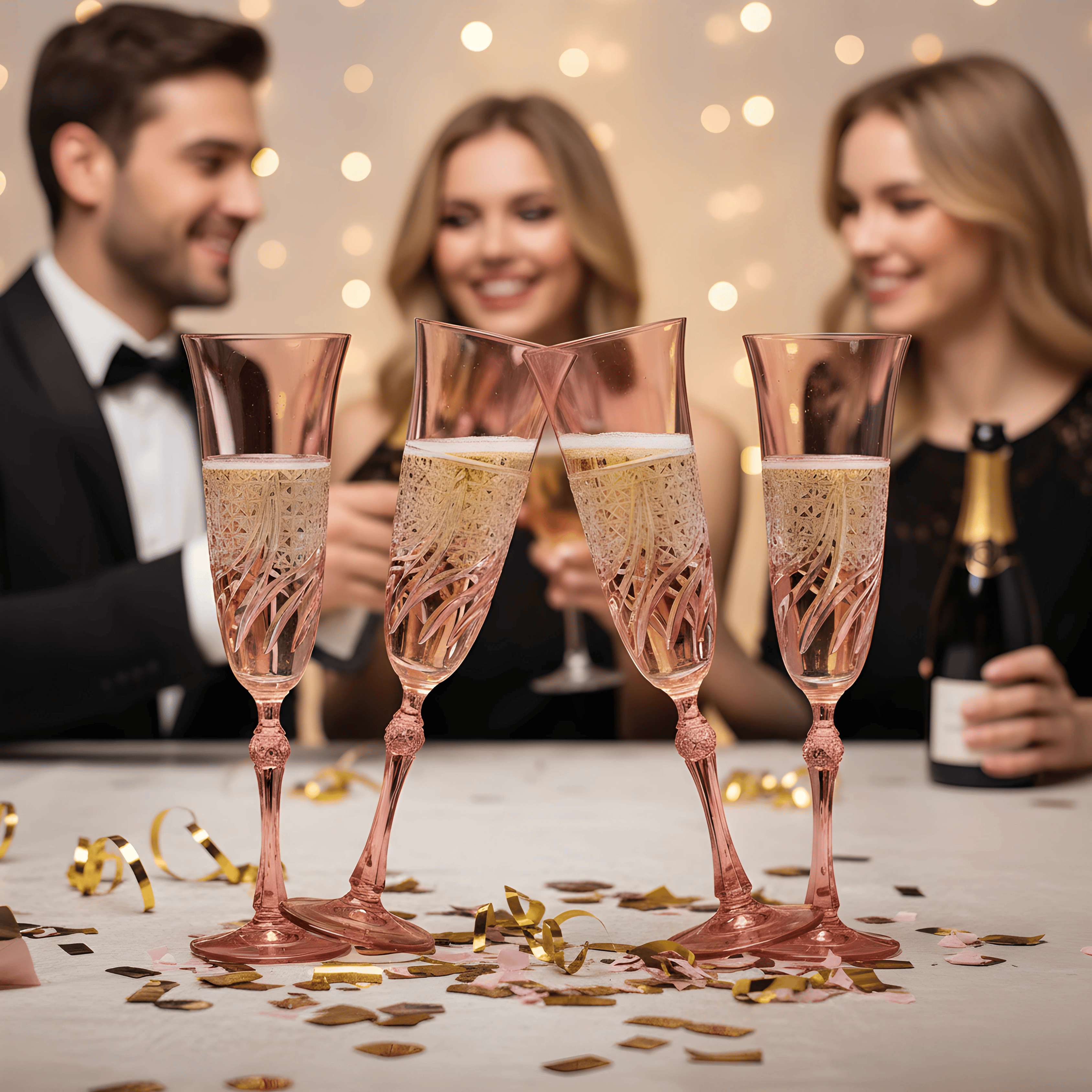 Aurora Champagne Flute - Set Of 2 - Margerie Crystal USA