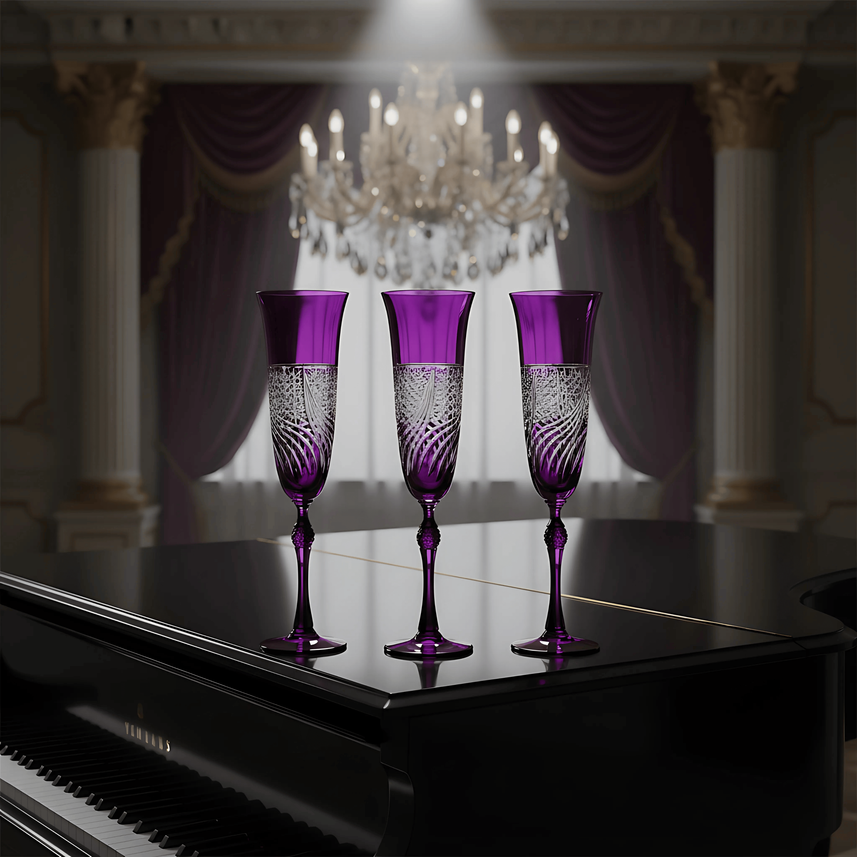 Aurora Champagne Flute - Set Of 2 - Margerie Crystal USA