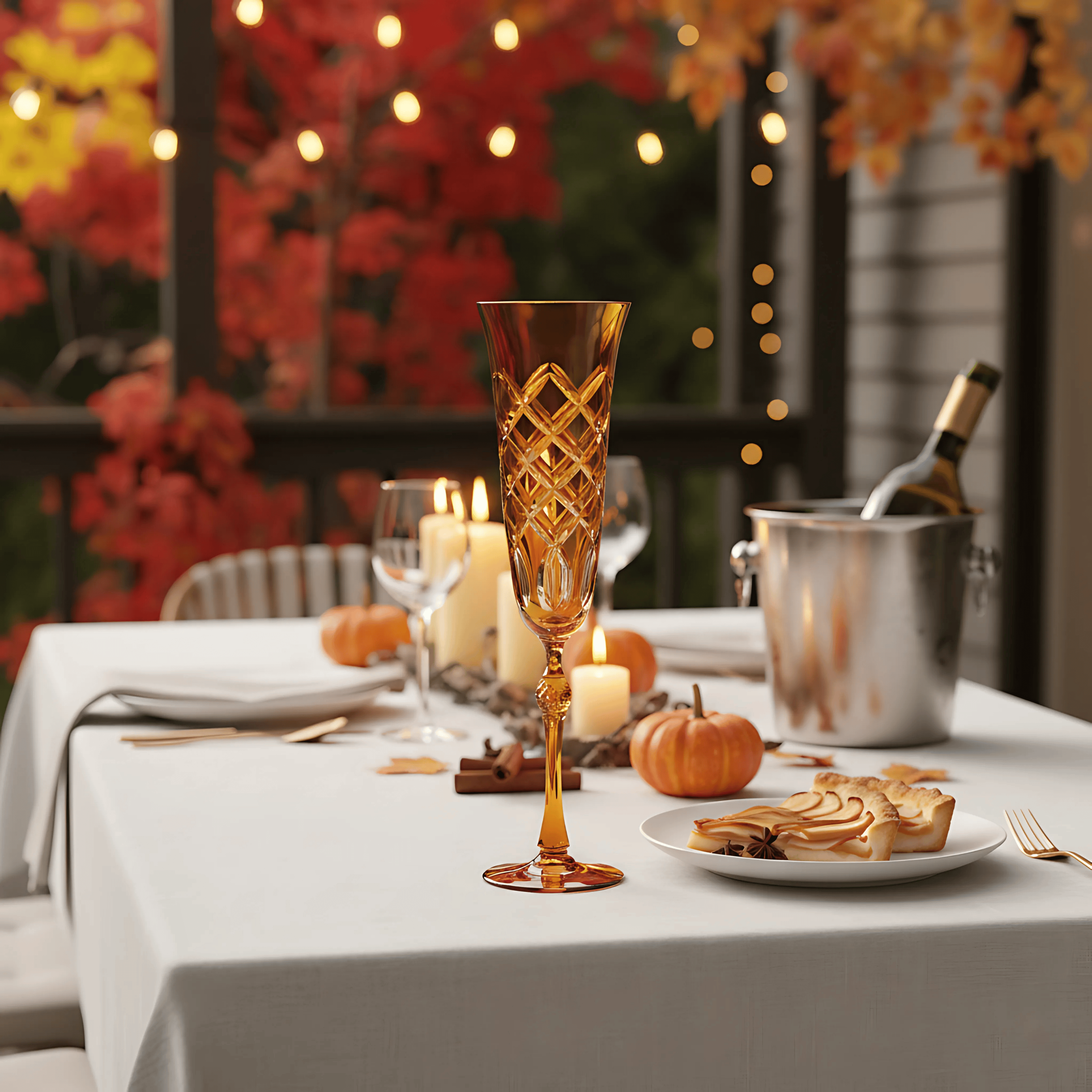 Heritage Champagne Flute - Set Of 2 - Margerie Crystal USA