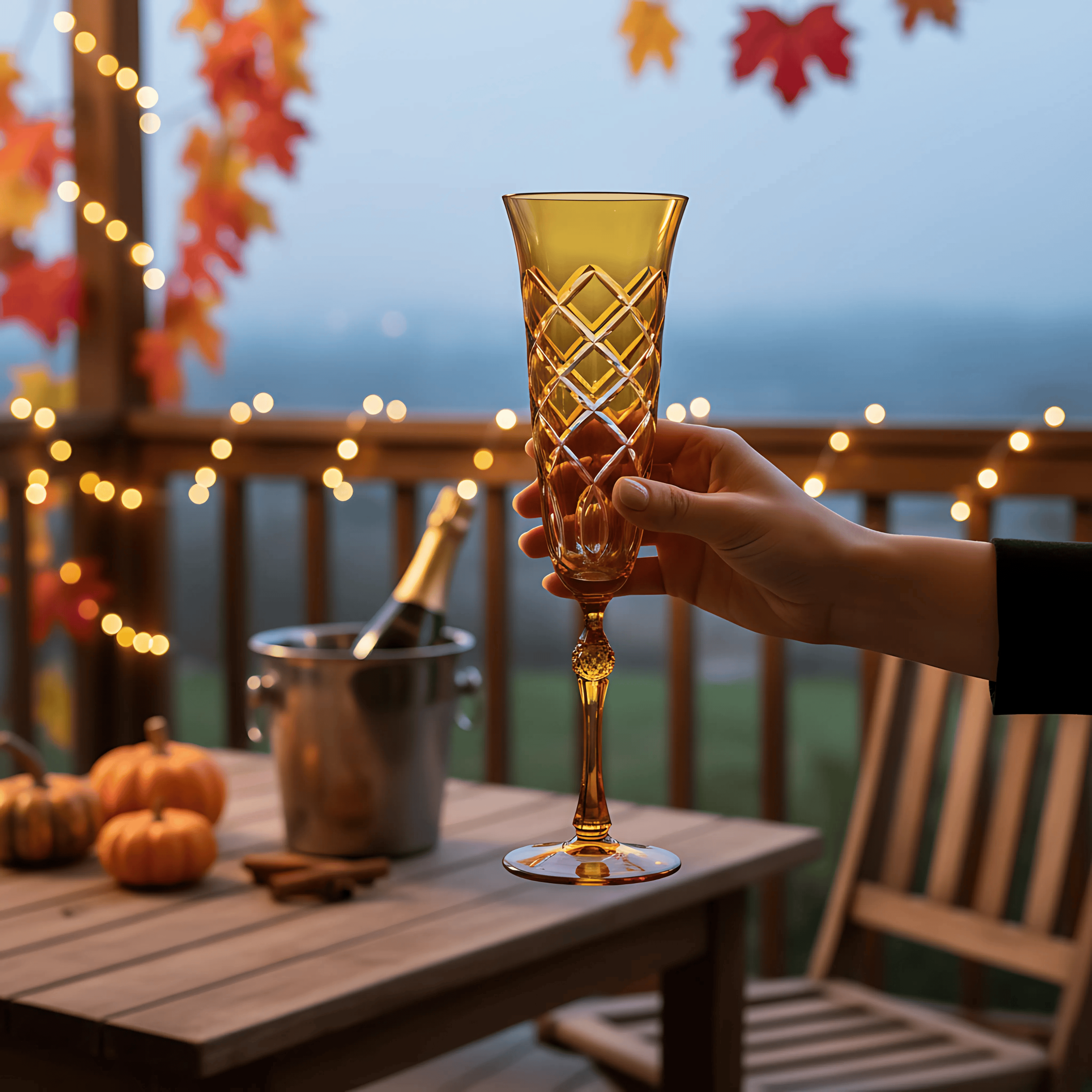 Heritage Champagne Flute - Set Of 2 - Margerie Crystal USA