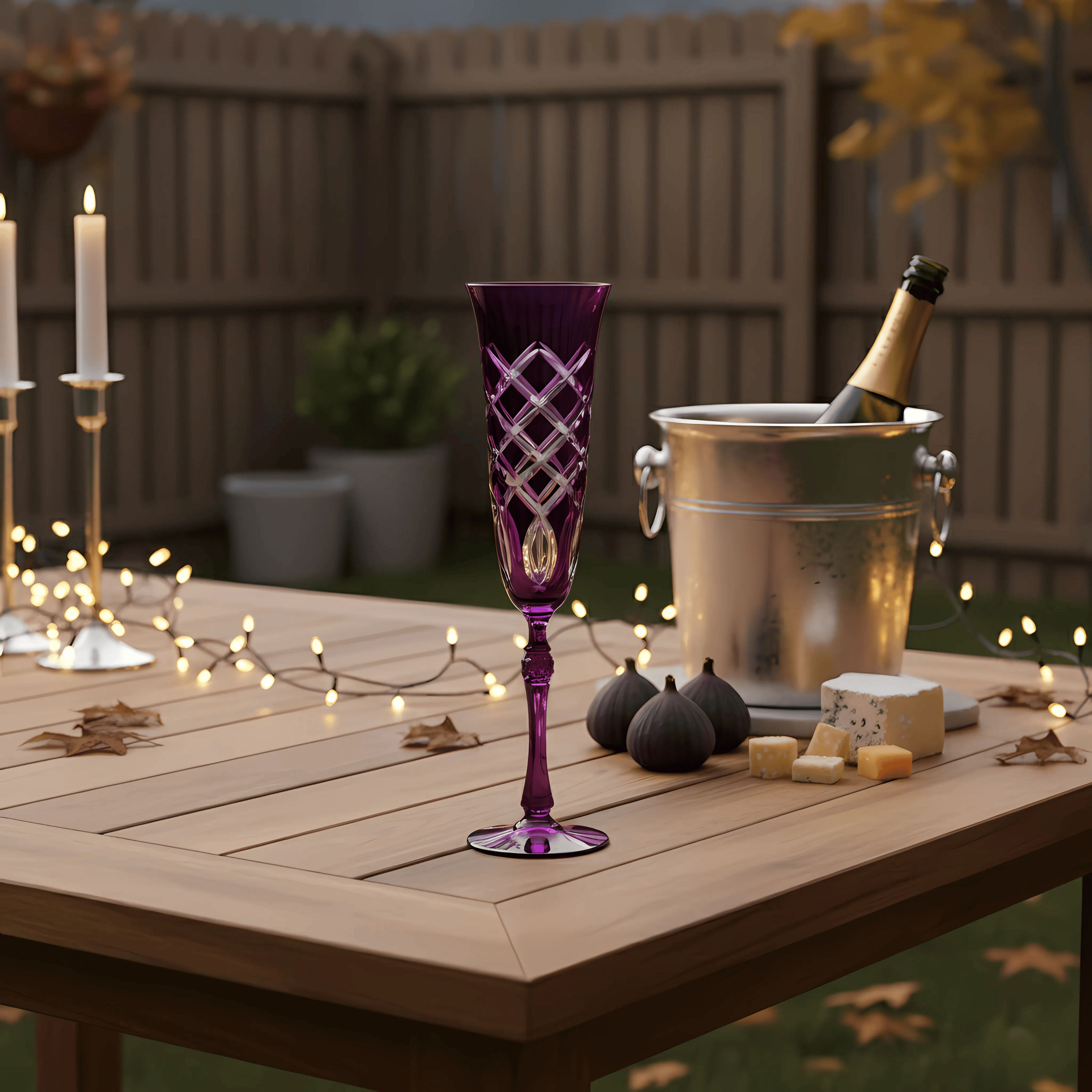 Heritage Champagne Flute - Set Of 2 - Margerie Crystal USA