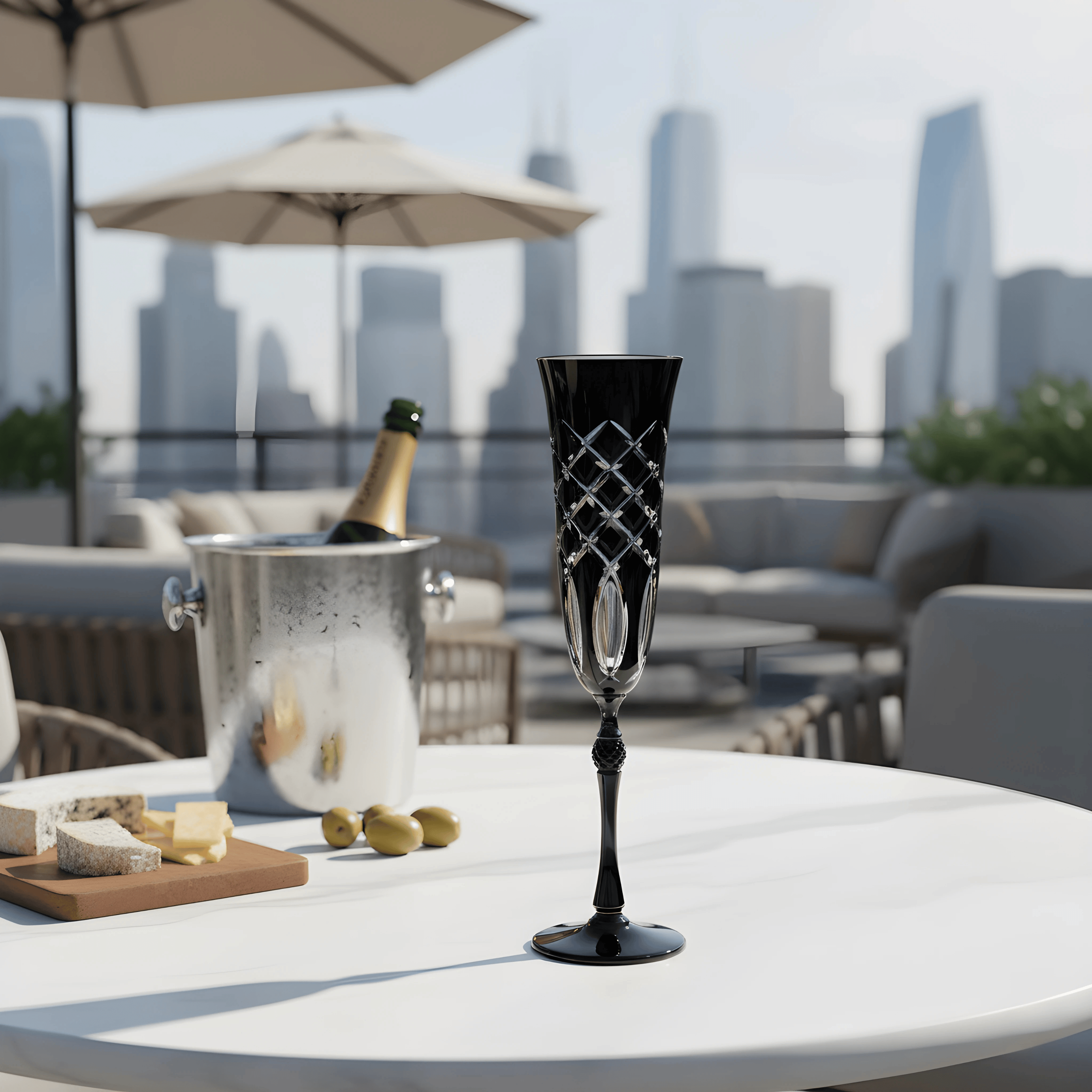 Heritage Champagne Flute - Set Of 2 - Margerie Crystal USA