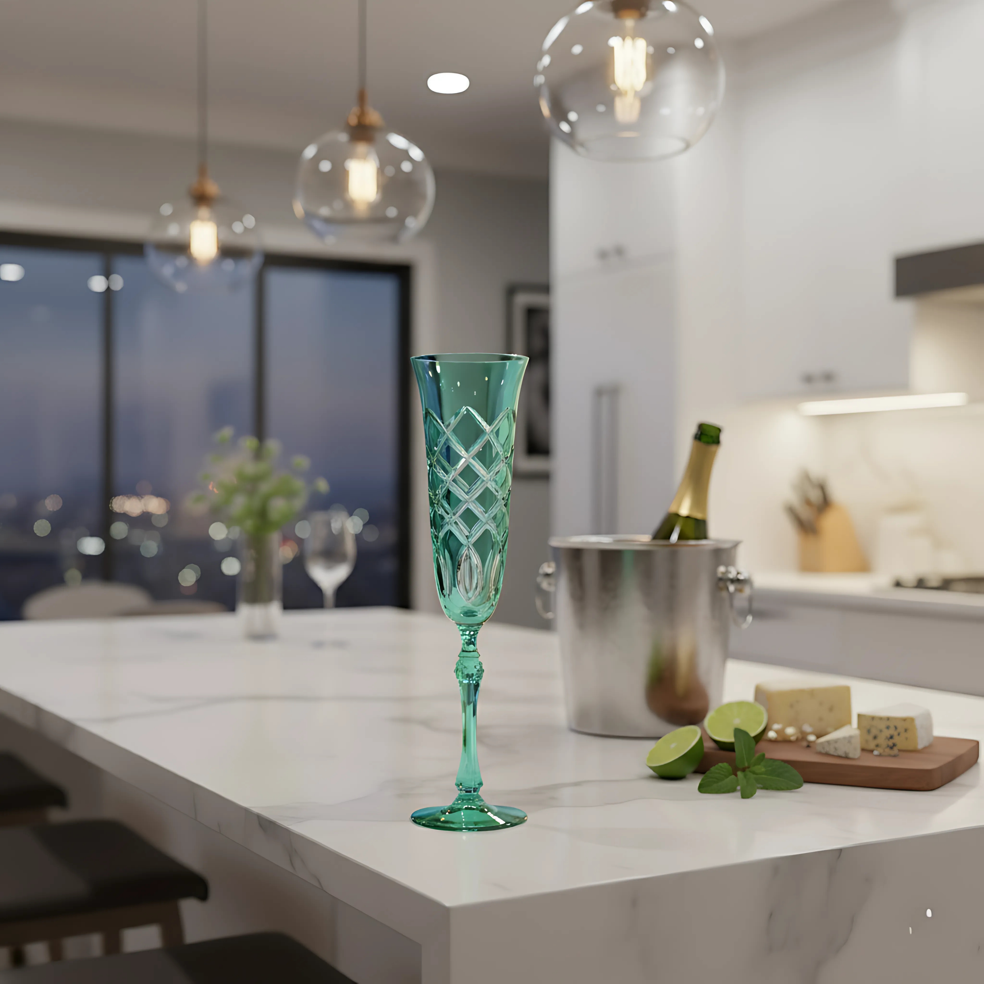 Heritage Champagne Flute - Set Of 2 - Margerie Crystal USA