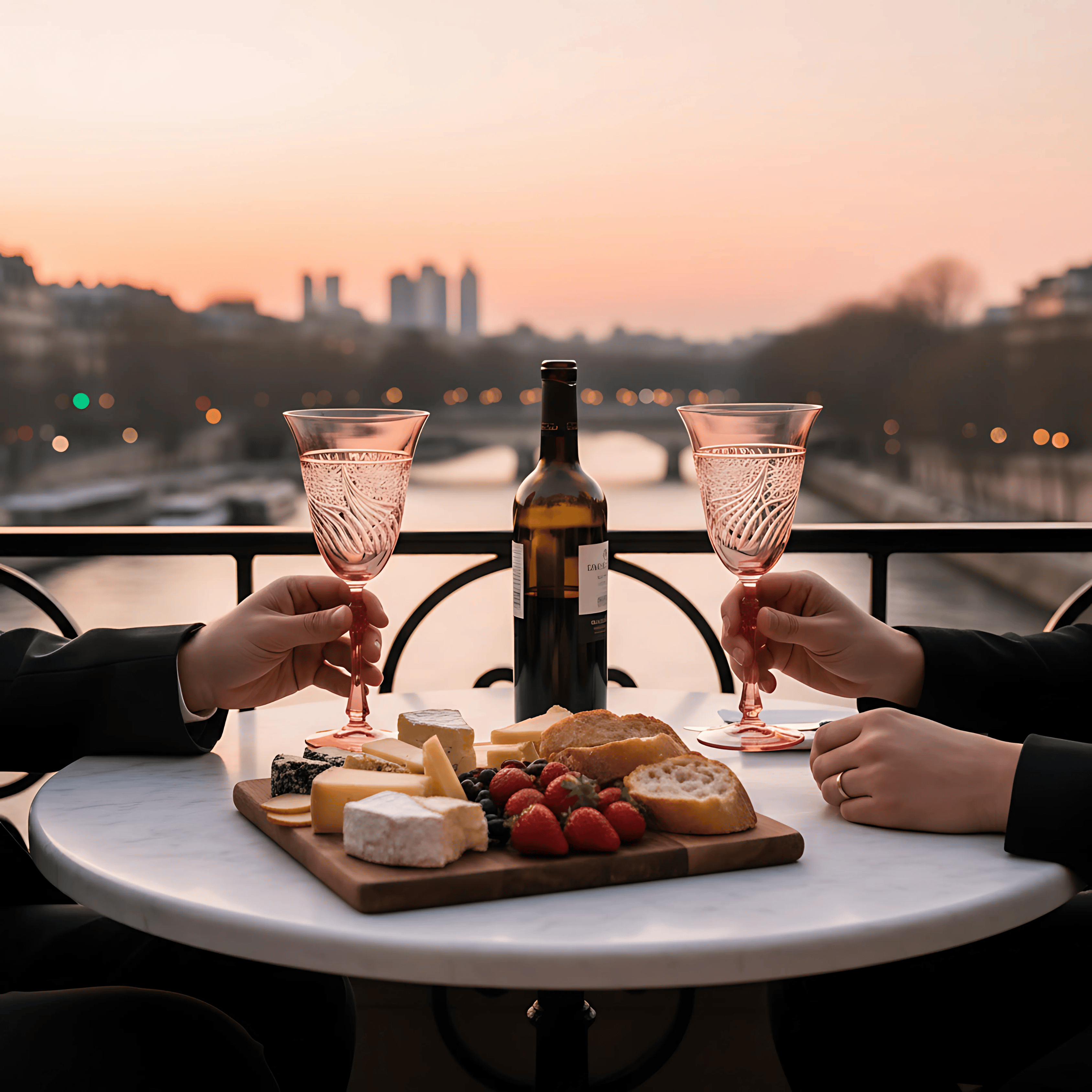 Aurora Wine Glass - Set Of 2 - Margerie Crystal USA