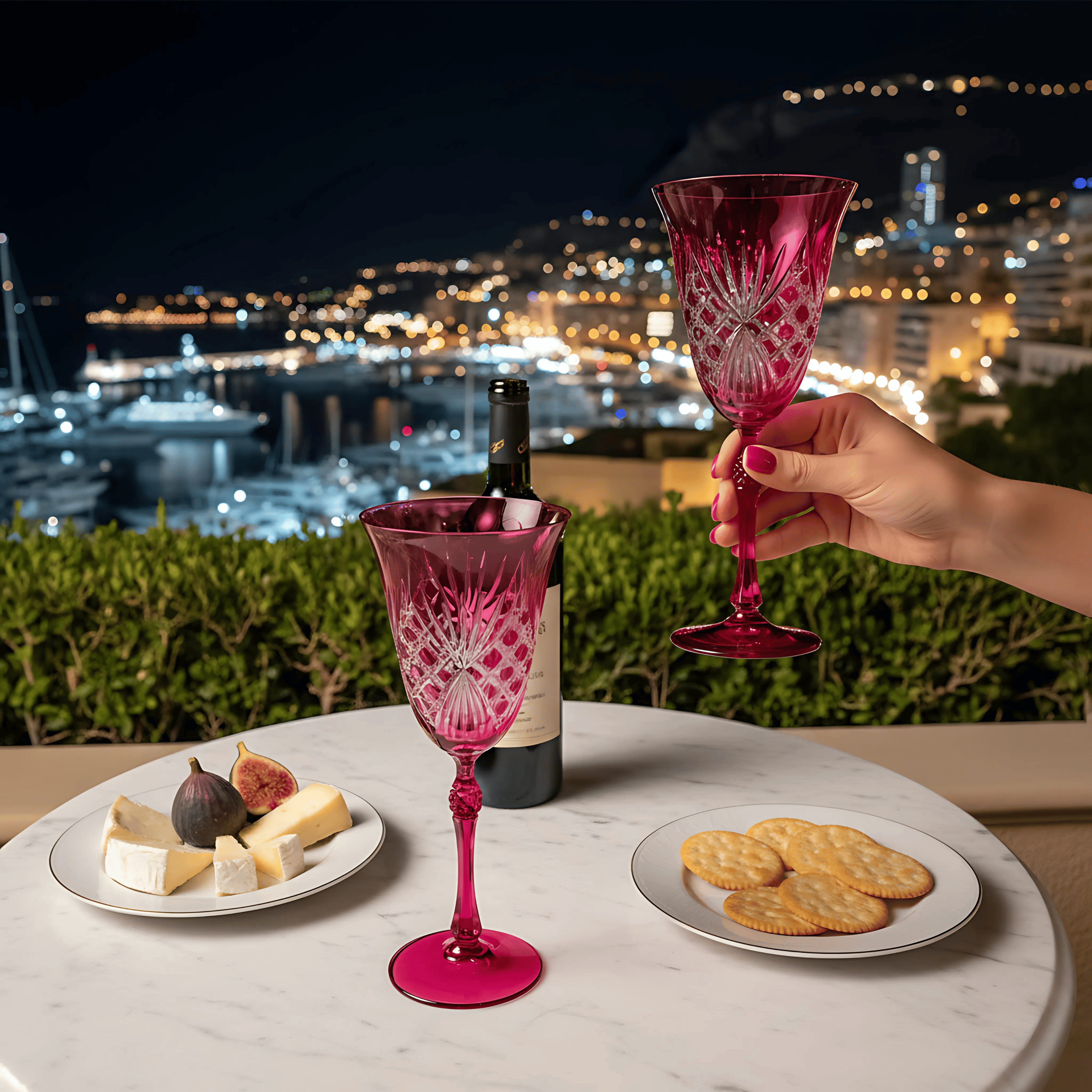 Éclat Wine Glass - Set Of 2 - Margerie Crystal USA