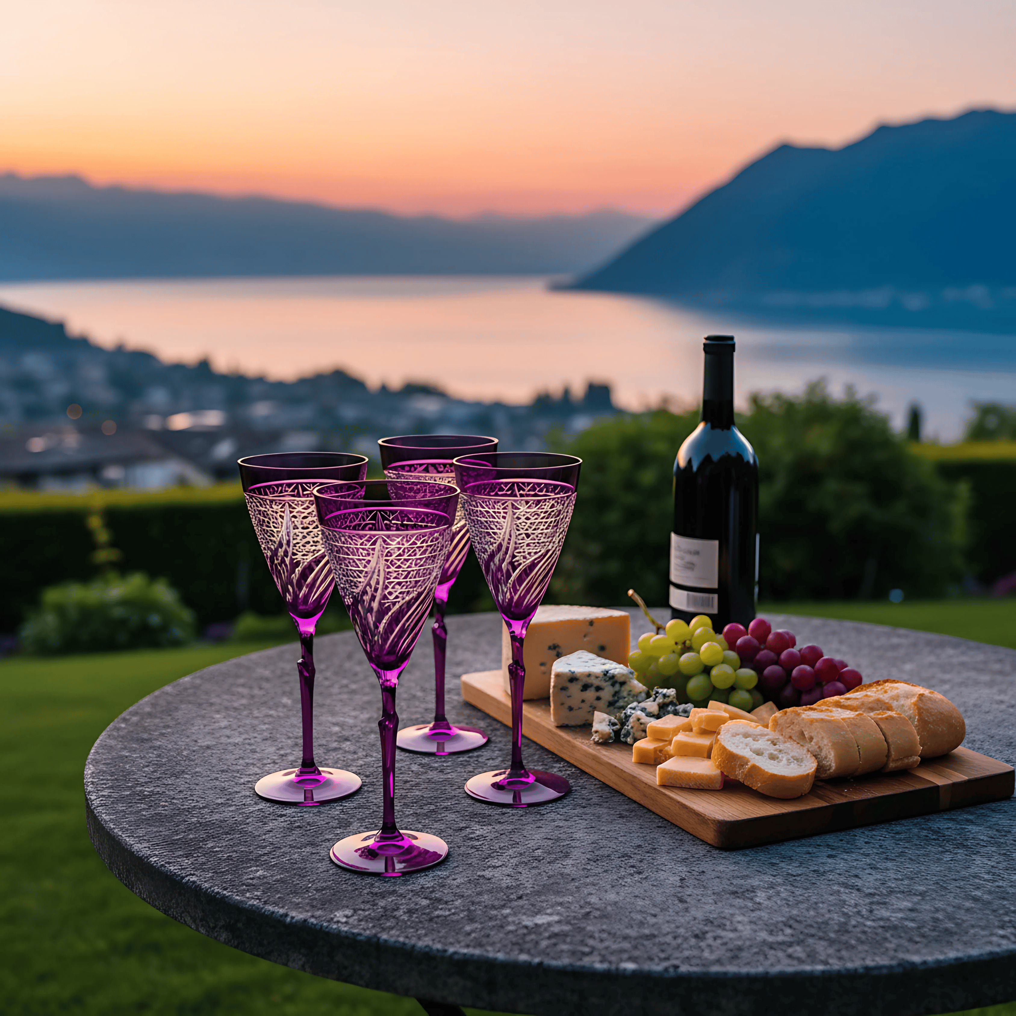 Aurora Wine Glass - Set Of 2 - Margerie Crystal USA