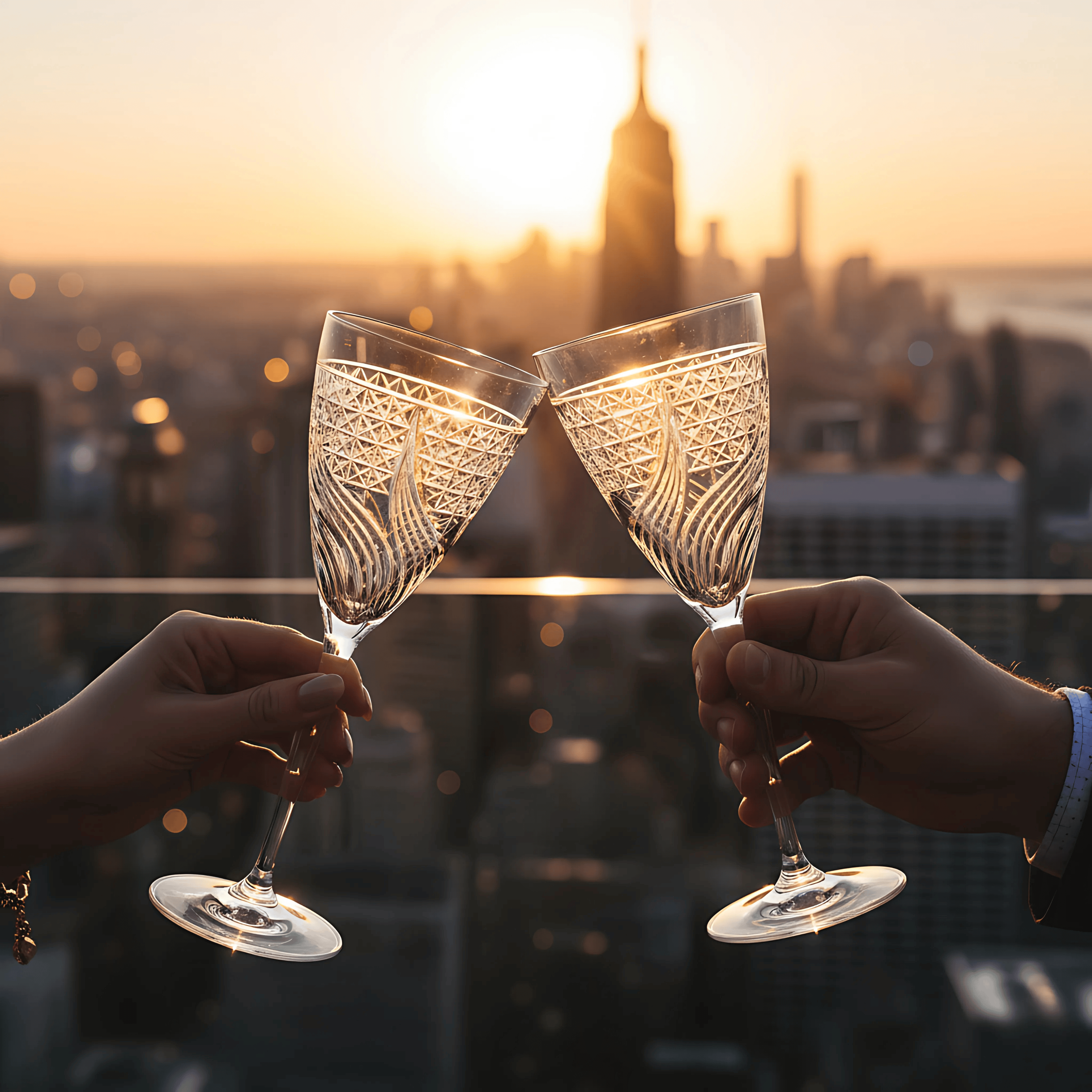 Aurora Wine Glass - Set Of 2 - Margerie Crystal USA