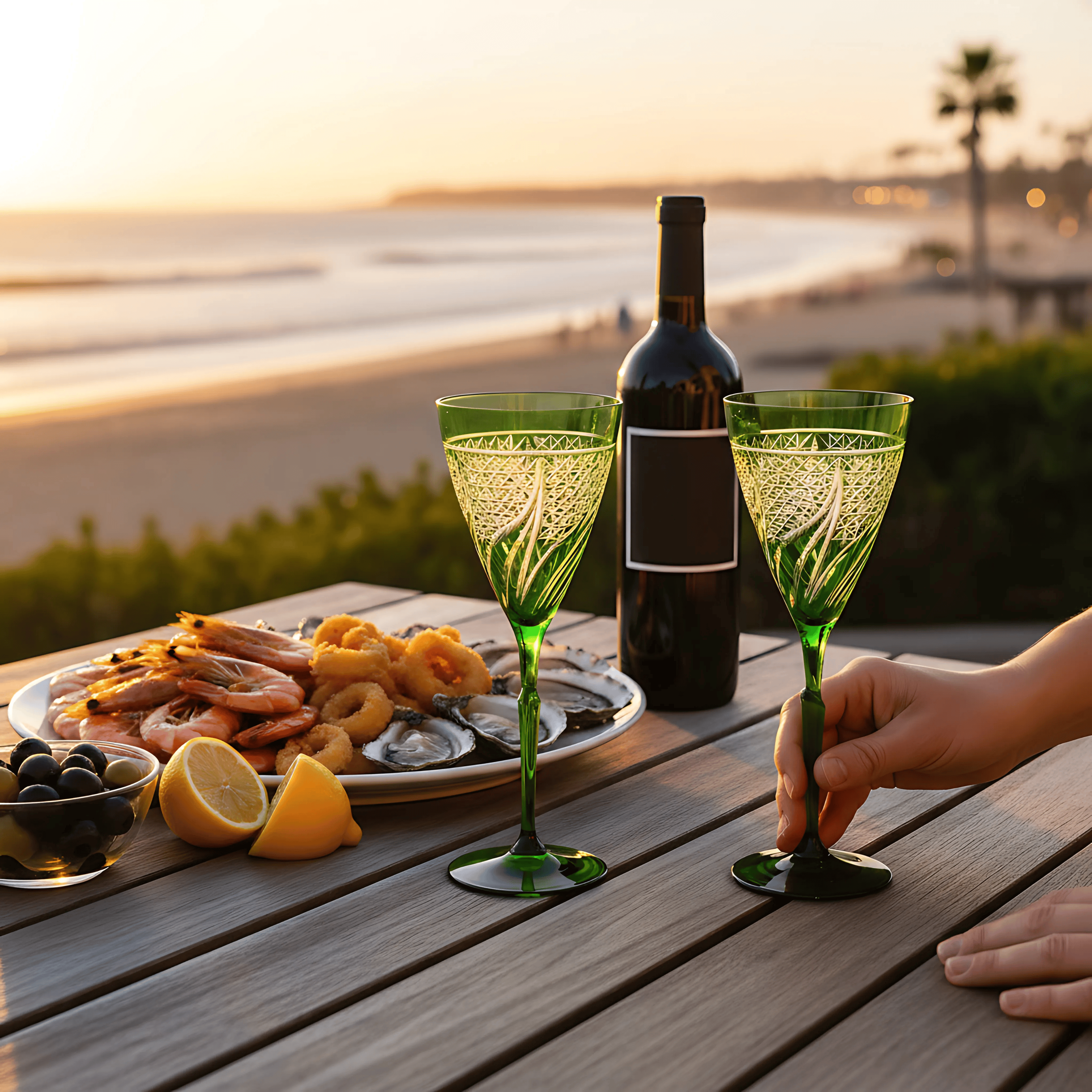 Aurora Wine Glass - Set Of 2 - Margerie Crystal USA