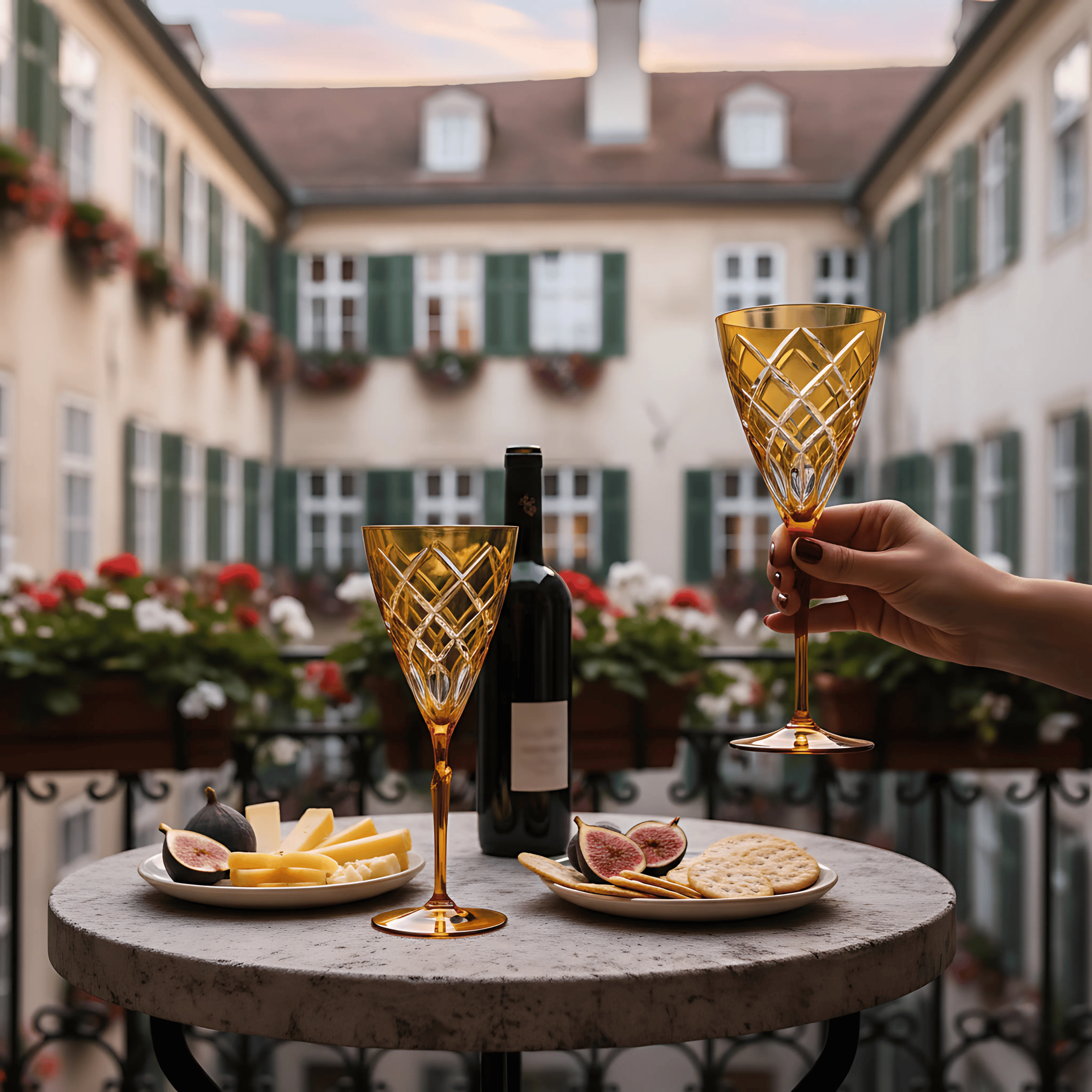 Heritage Wine Glass - Set Of 2 - Margerie Crystal USA