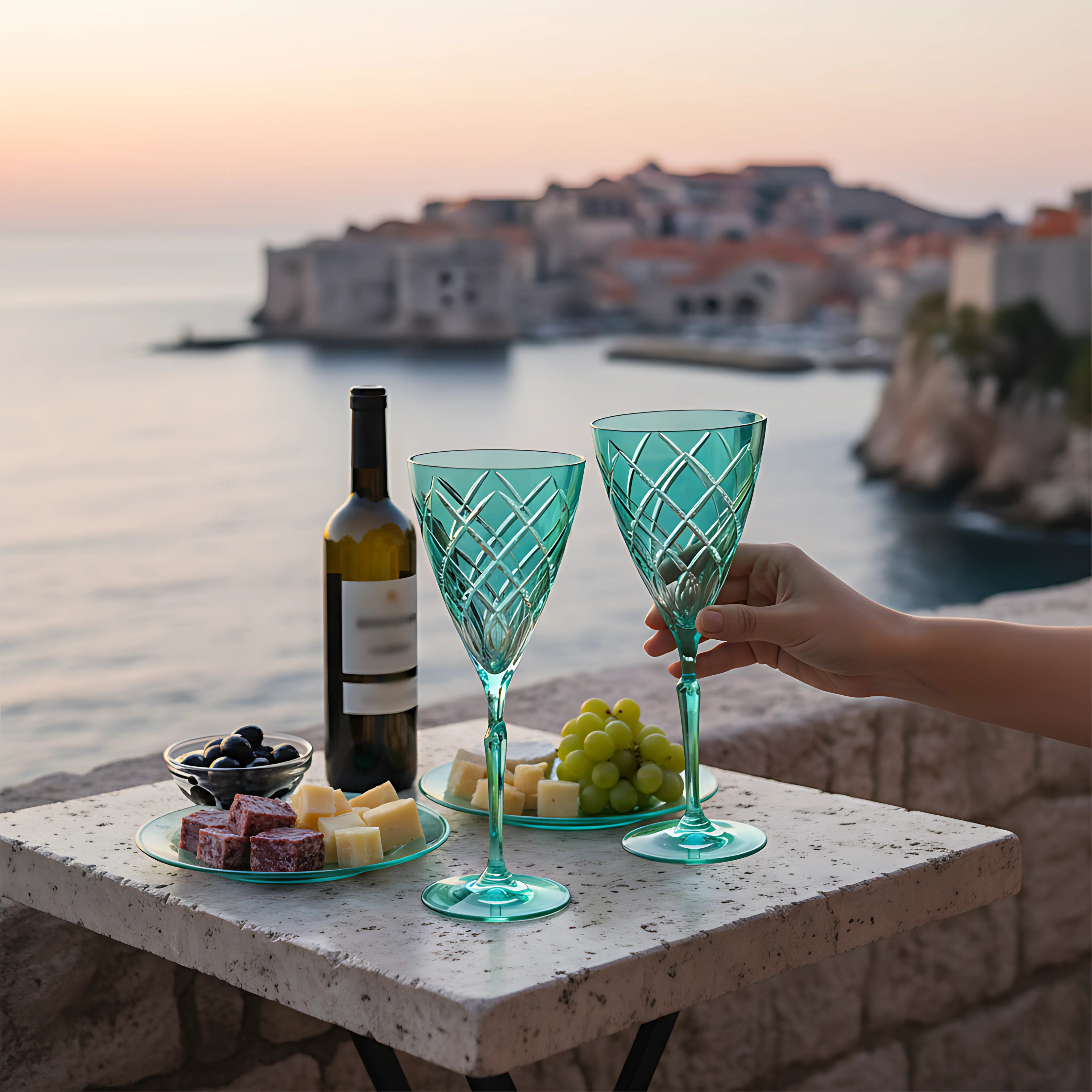 Heritage Wine Glass - Set Of 2 - Margerie Crystal USA