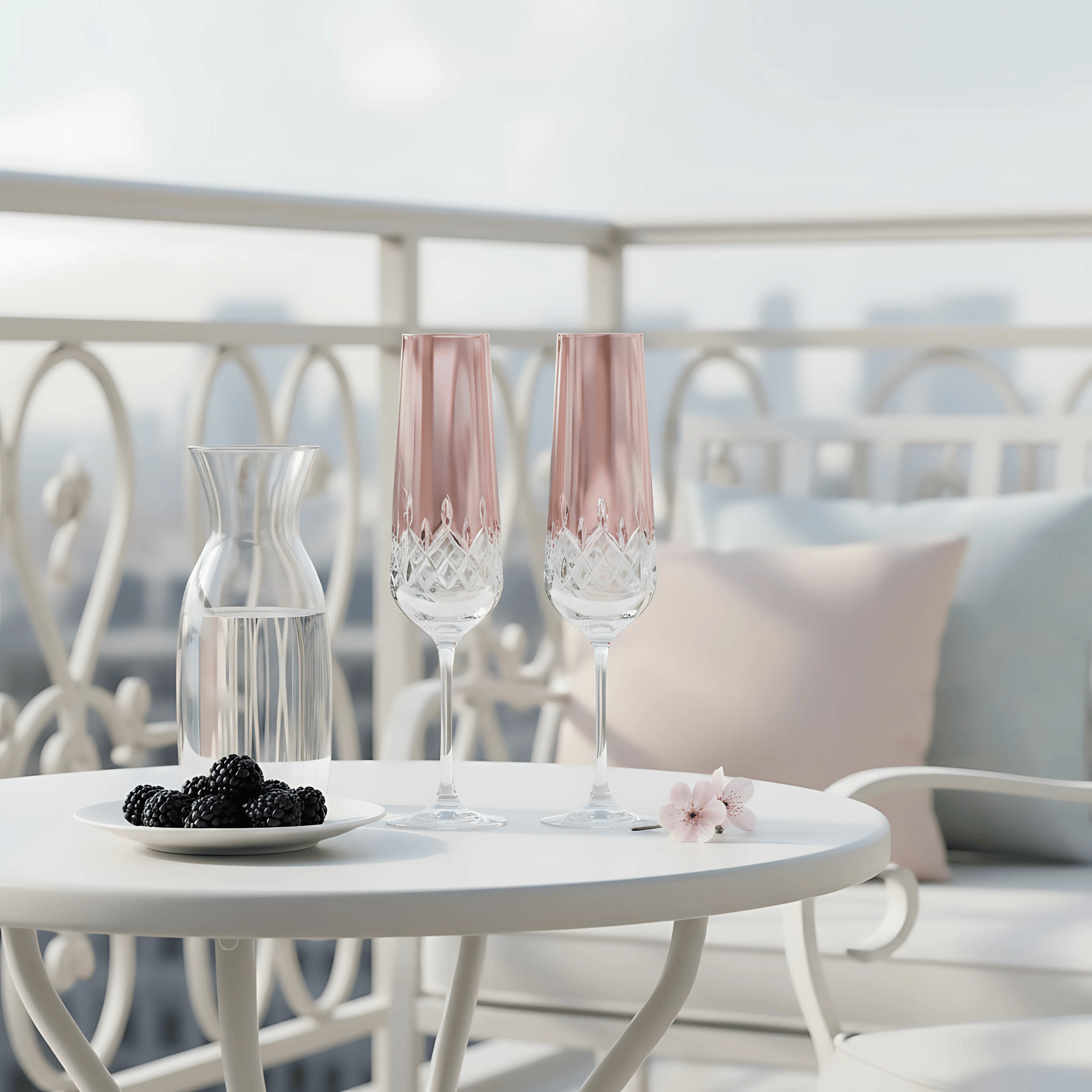 Aria Champagne Flute - Set Of 2 - Margerie Crystal USA