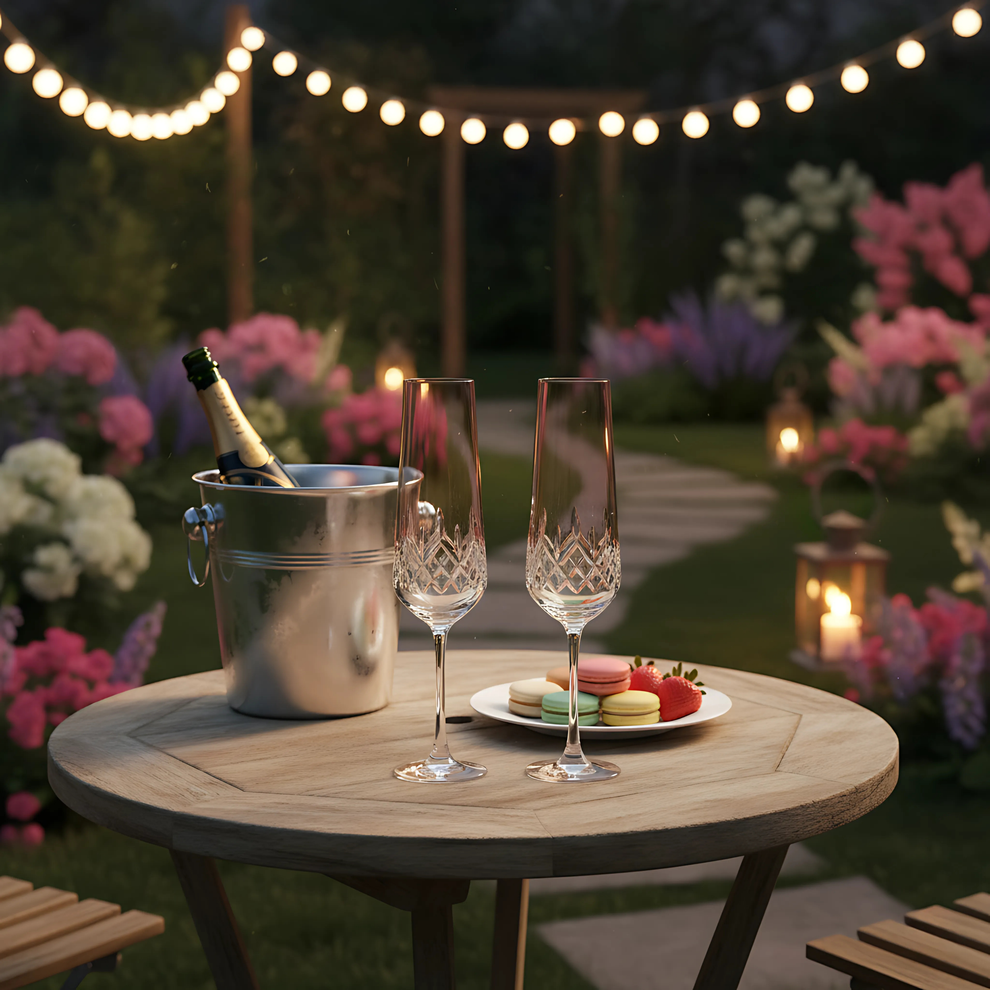 Aria Champagne Flute - Set Of 2 - Margerie Crystal USA