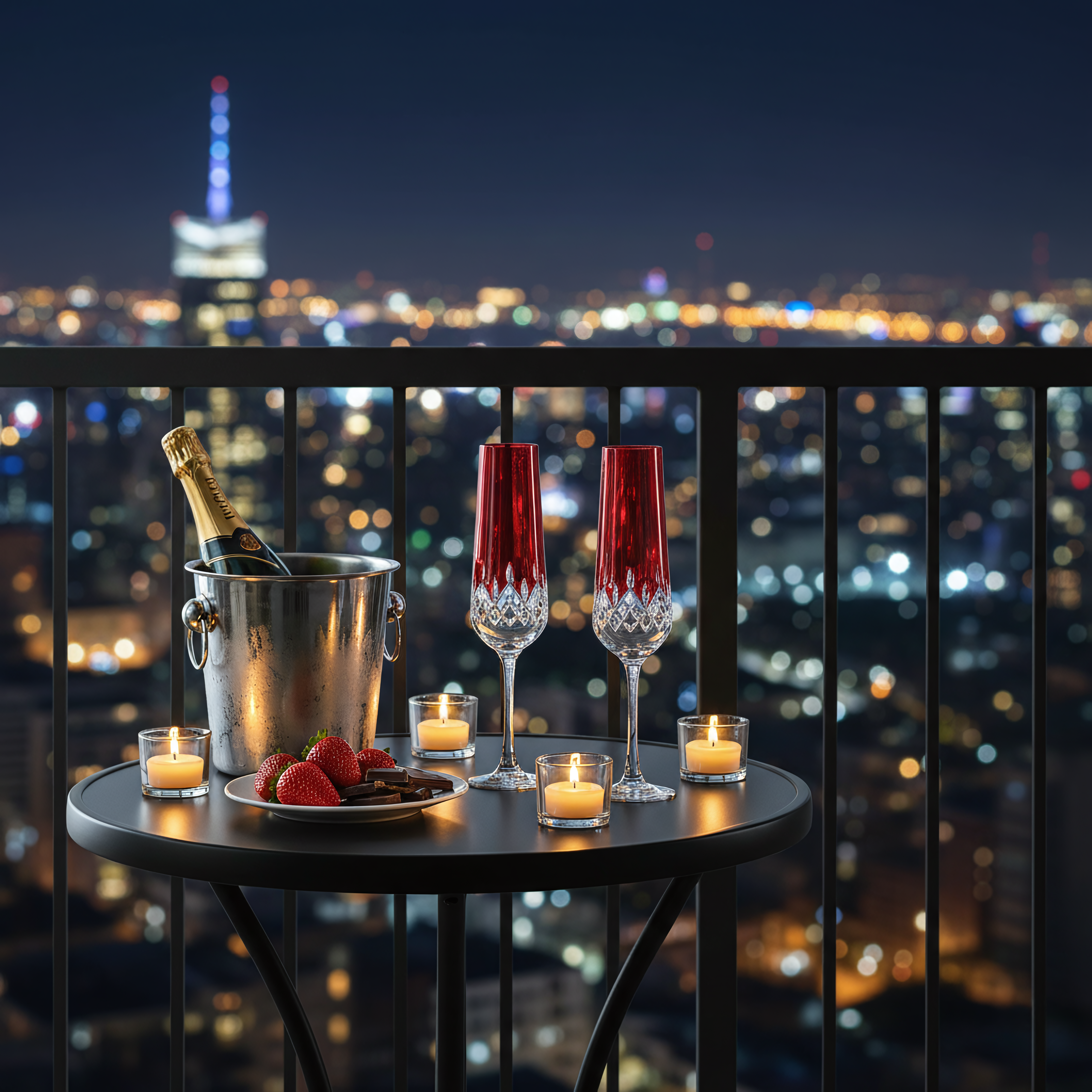 Aria Champagne Flute - Set Of 2 - Margerie Crystal USA