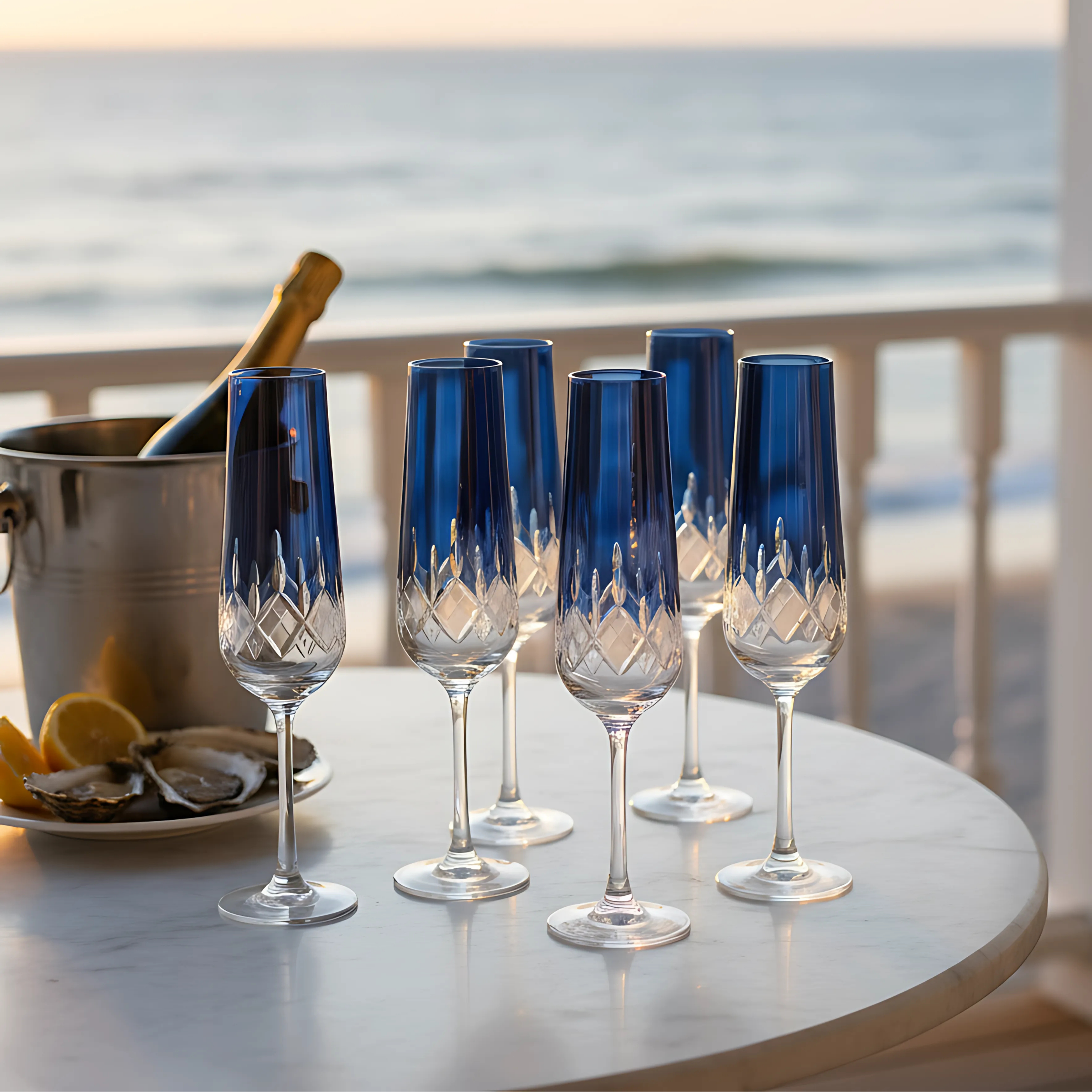 Aria Champagne Flute - Set Of 2 - Margerie Crystal USA